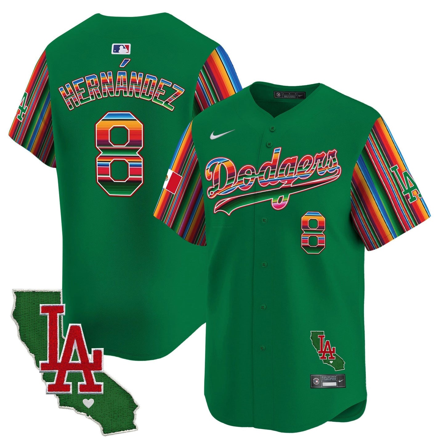 Camisa MLB Los Angeles Dodgers Men’s Mexico California Patch Vapor Premier Limited Jersey V5