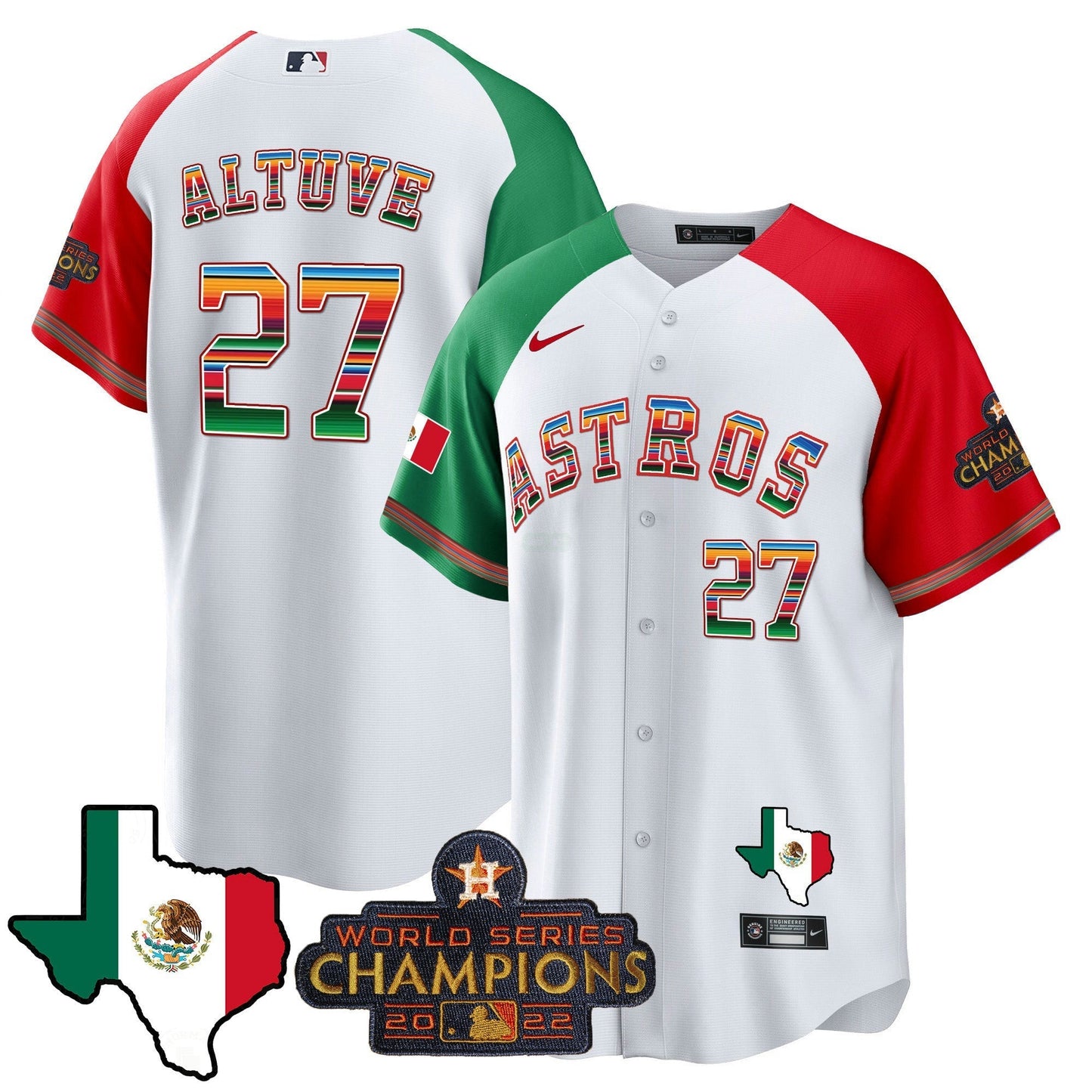 Camisa MLB Men’s Mexico Texas Map Cool Base Jersey