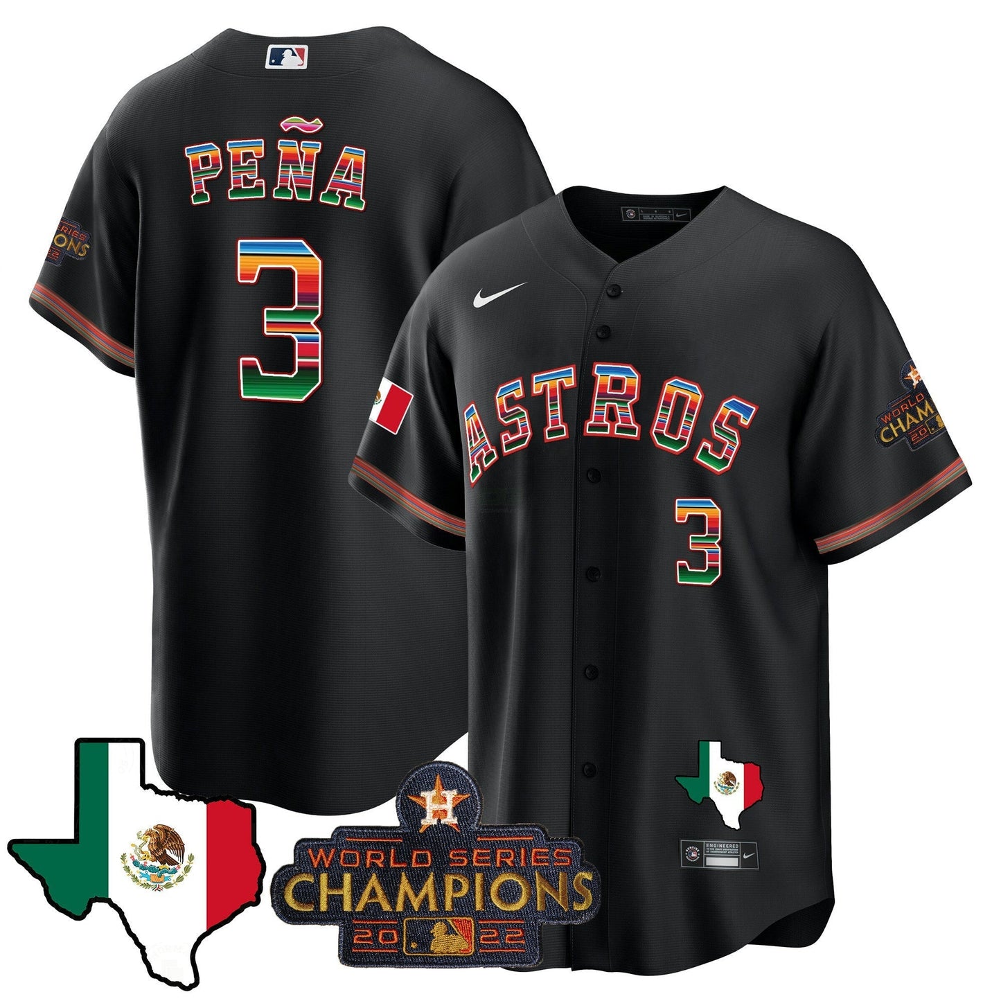 Camisa MLB Men’s Mexico Texas Map Cool Base Jersey