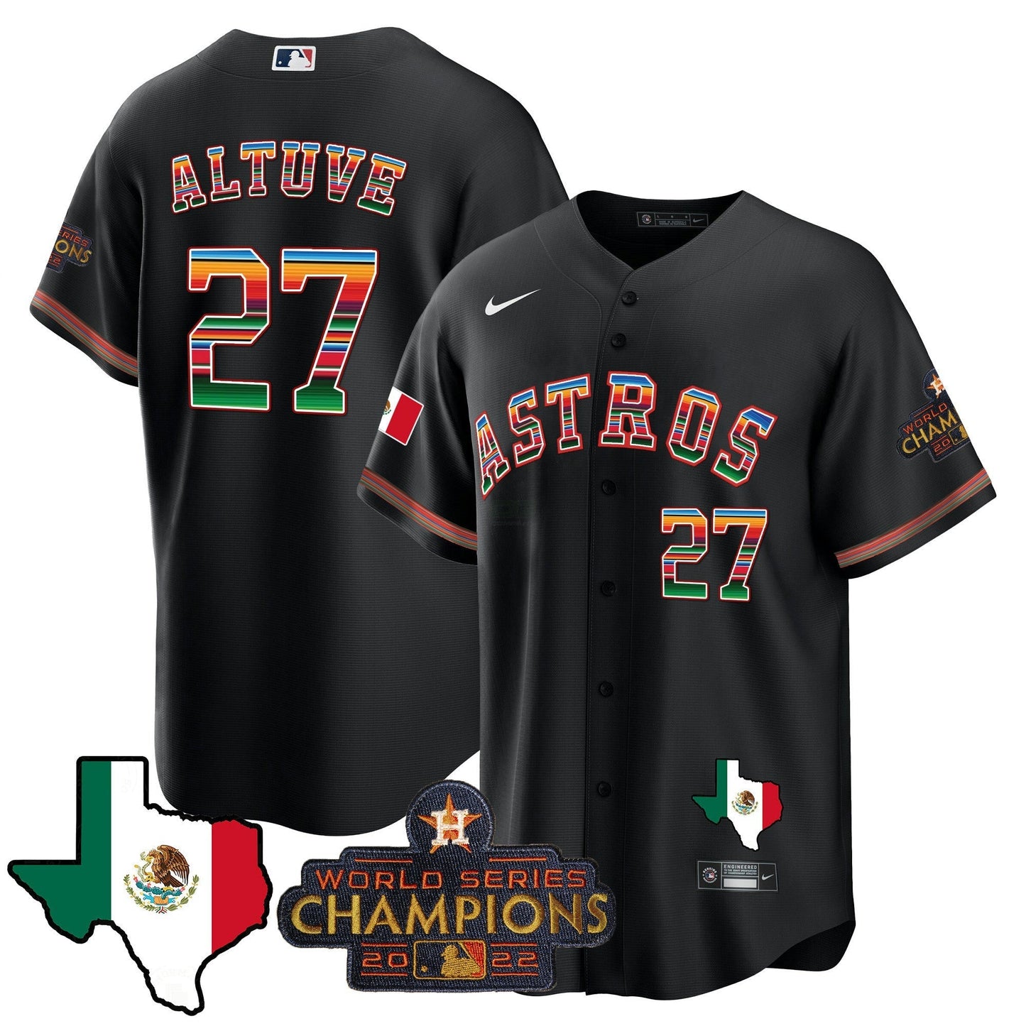 Camisa MLB Men’s Mexico Texas Map Cool Base Jersey
