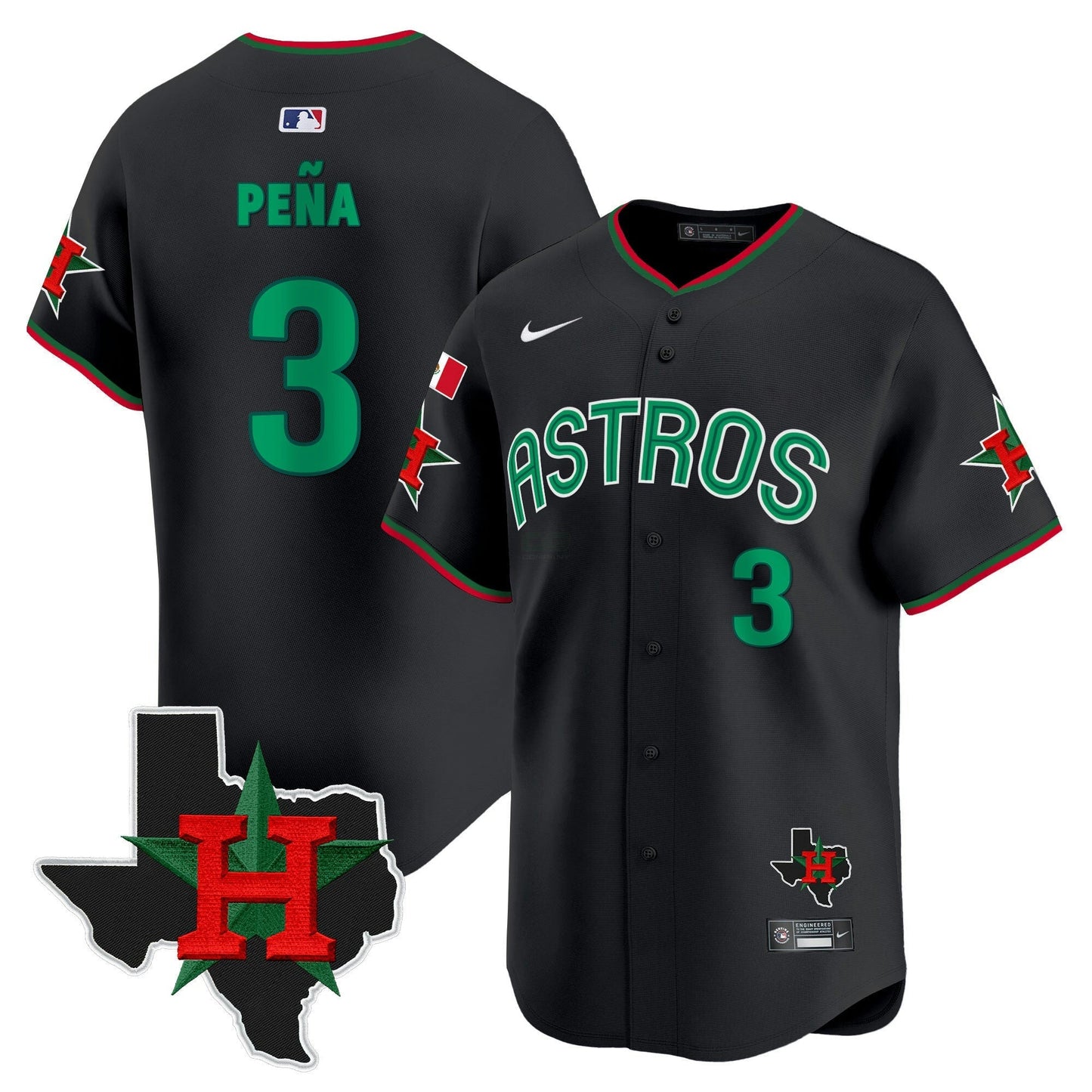 Camisa MLB Houston Astros Men’s Mexico Texas Patch Vapor Premier Limited Jersey V3