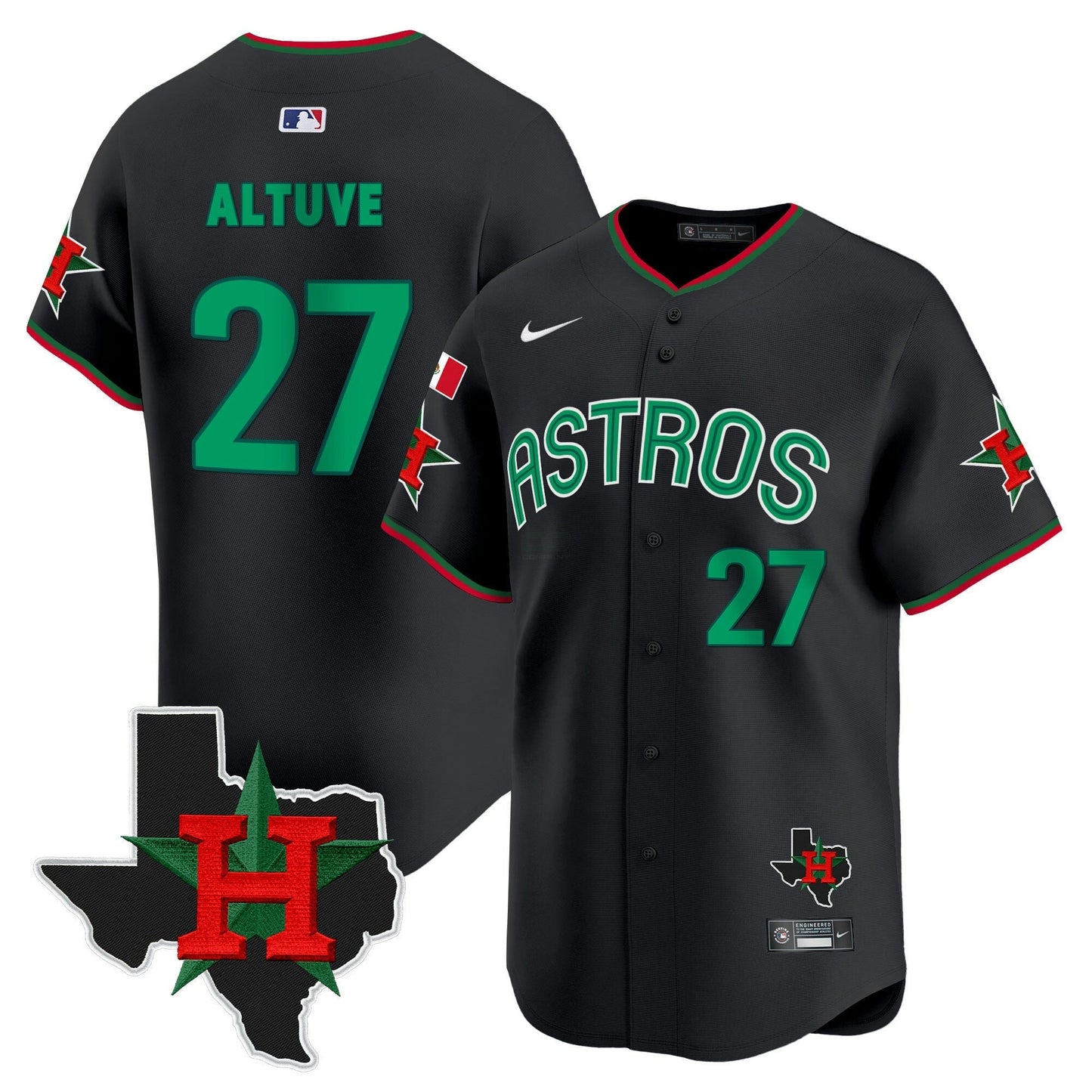 Camisa MLB Houston Astros Men’s Mexico Texas Patch Vapor Premier Limited Jersey V3