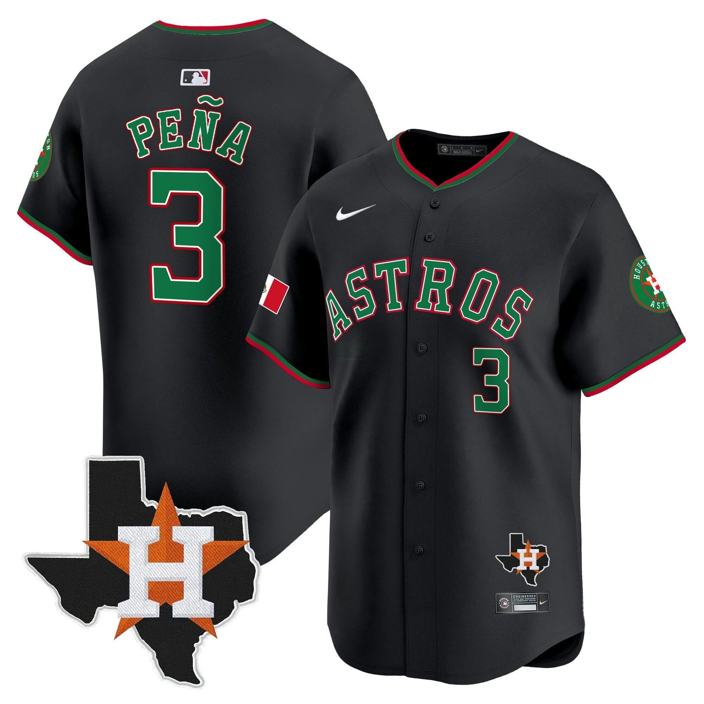 Camisa MLB Men’s Mexico Texas Patch Vapor Premier Limited Jersey V4