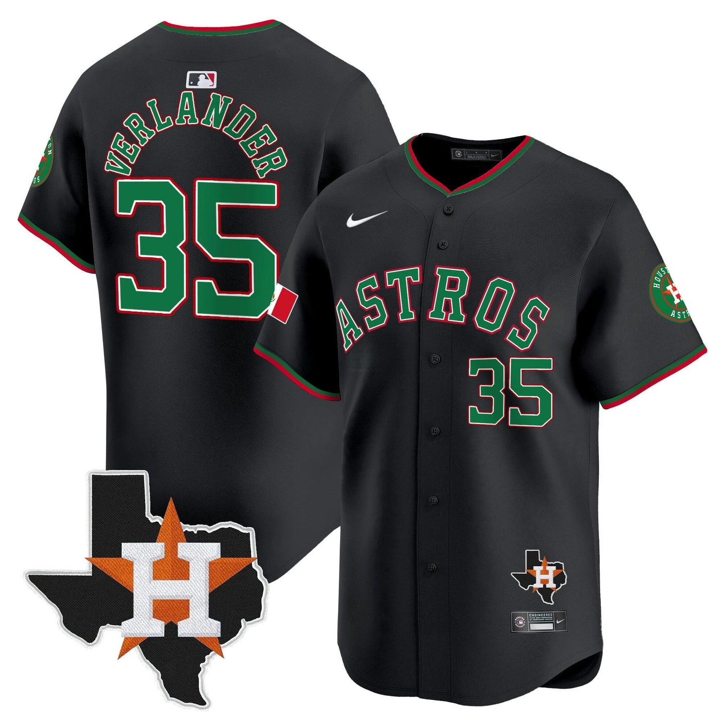 Camisa MLB Men’s Mexico Texas Patch Vapor Premier Limited Jersey V4