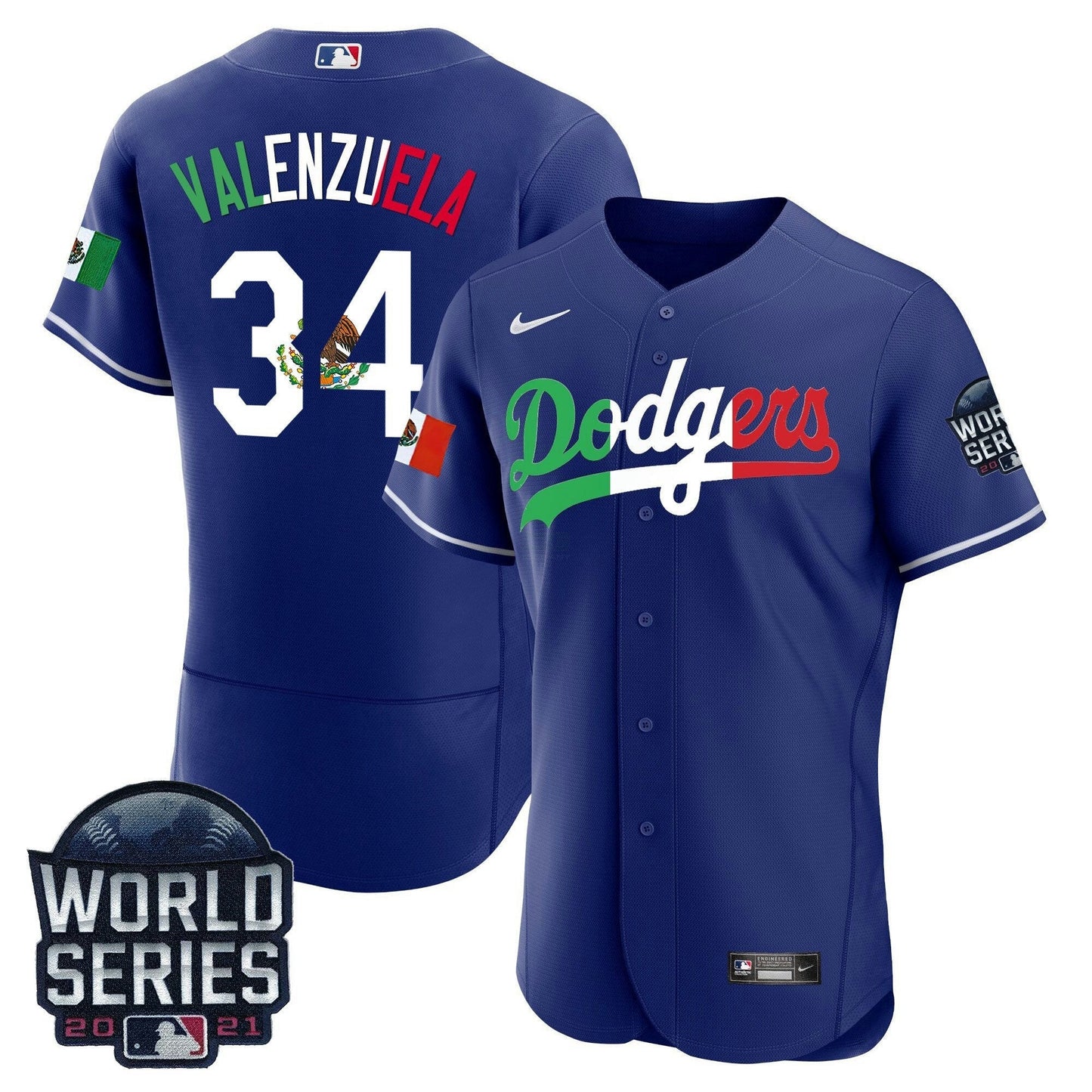 Camisa MLB Men’s Mexico World Series Patch Flex Base Jersey
