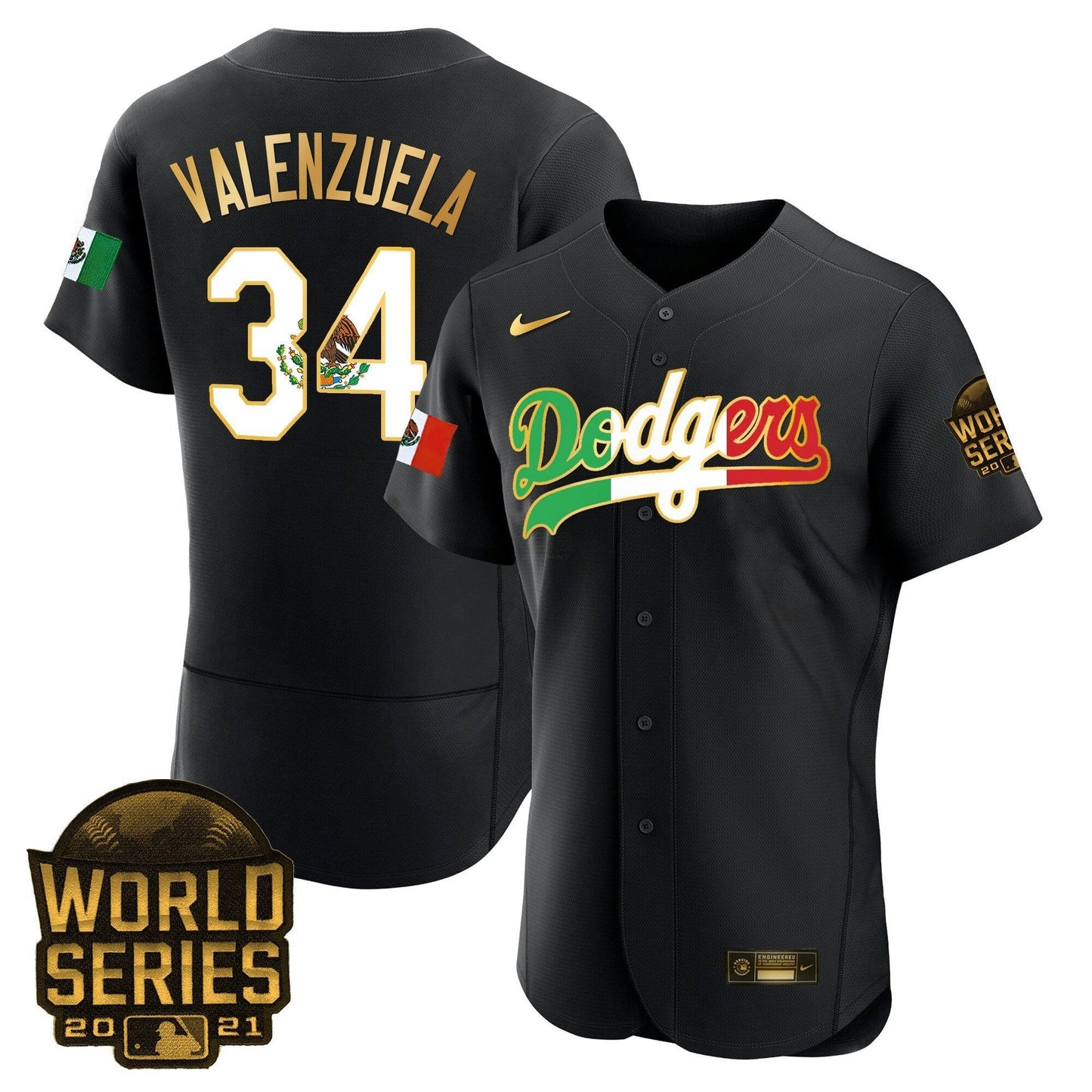 Camisa MLB Men’s Mexico World Series Patch Flex Base Jersey