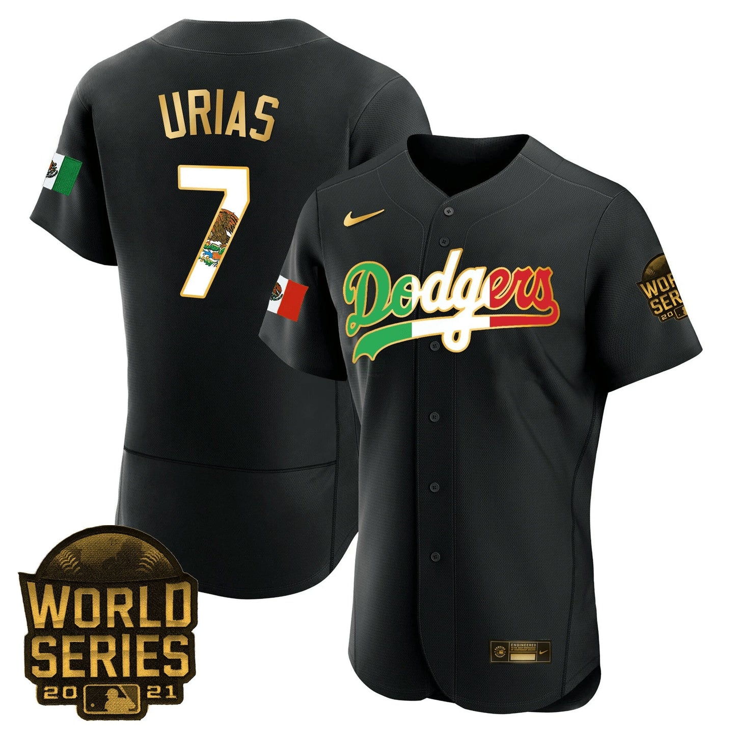 Camisa MLB Men’s Mexico World Series Patch Flex Base Jersey