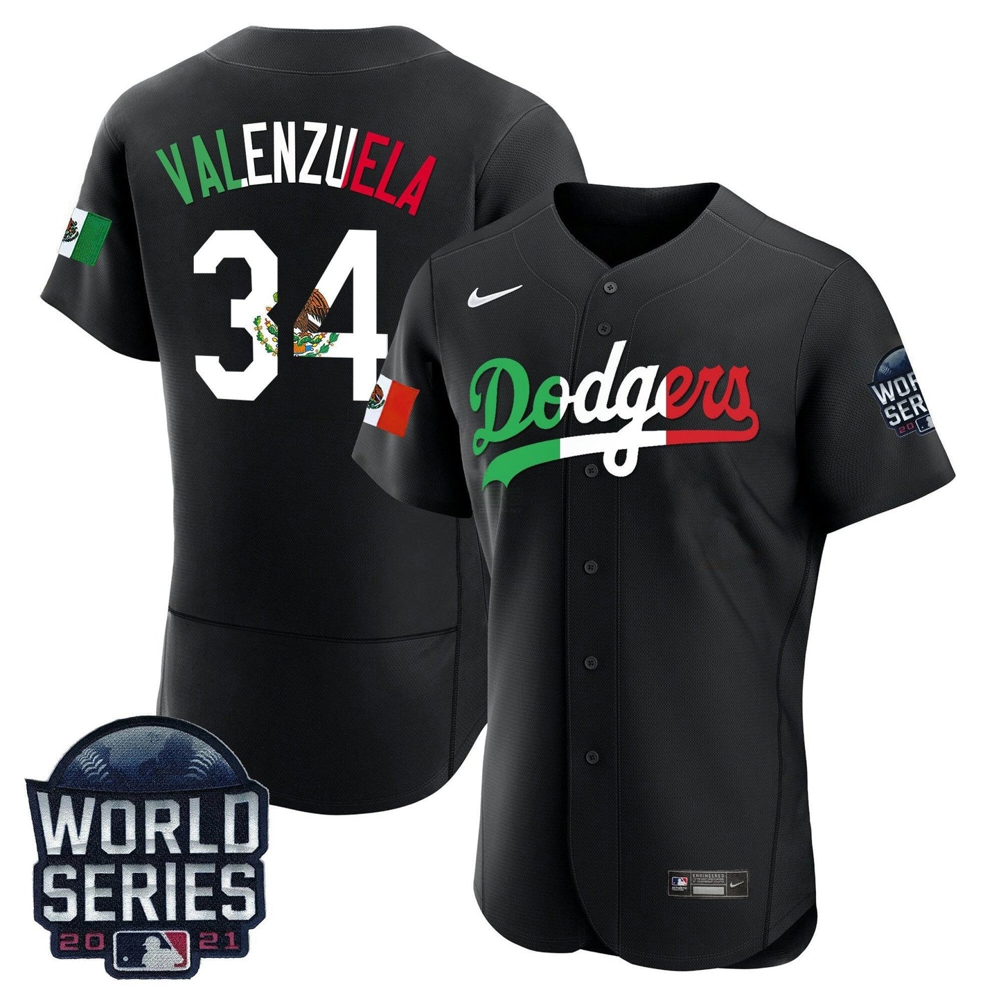 Camisa MLB Men’s Mexico World Series Patch Flex Base Jersey