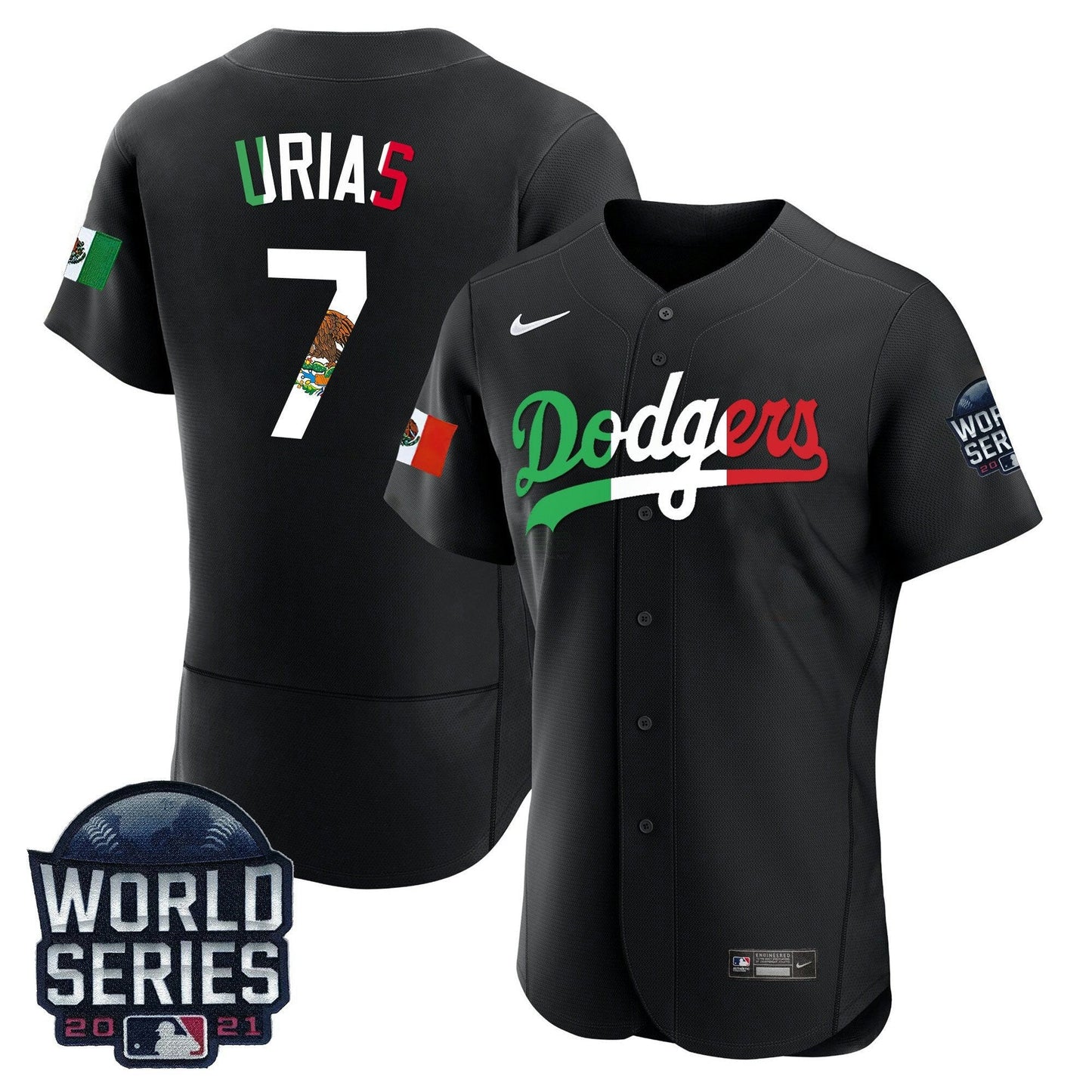 Camisa MLB Men’s Mexico World Series Patch Flex Base Jersey
