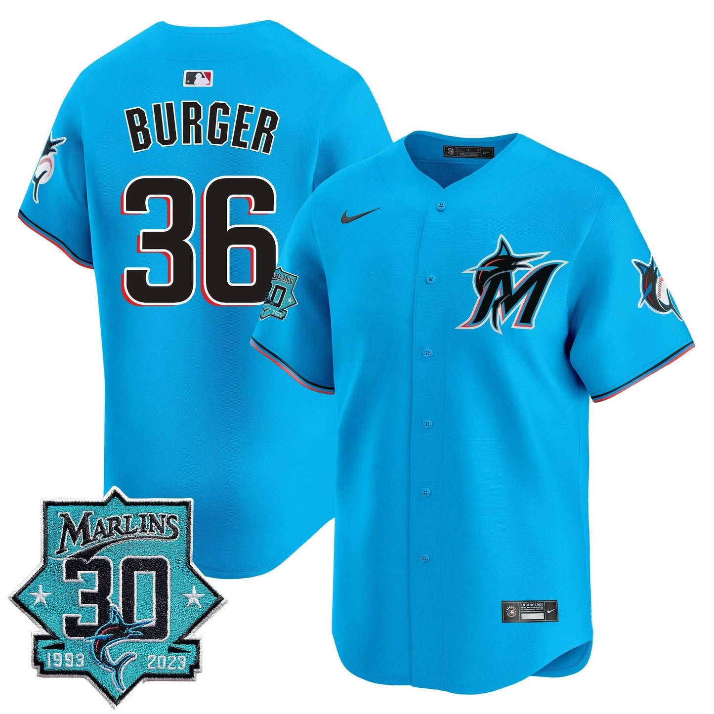 Camisa MLB Men’s Miami 30 Seasons Anniversary Patch Vapor Premier Limited Jersey