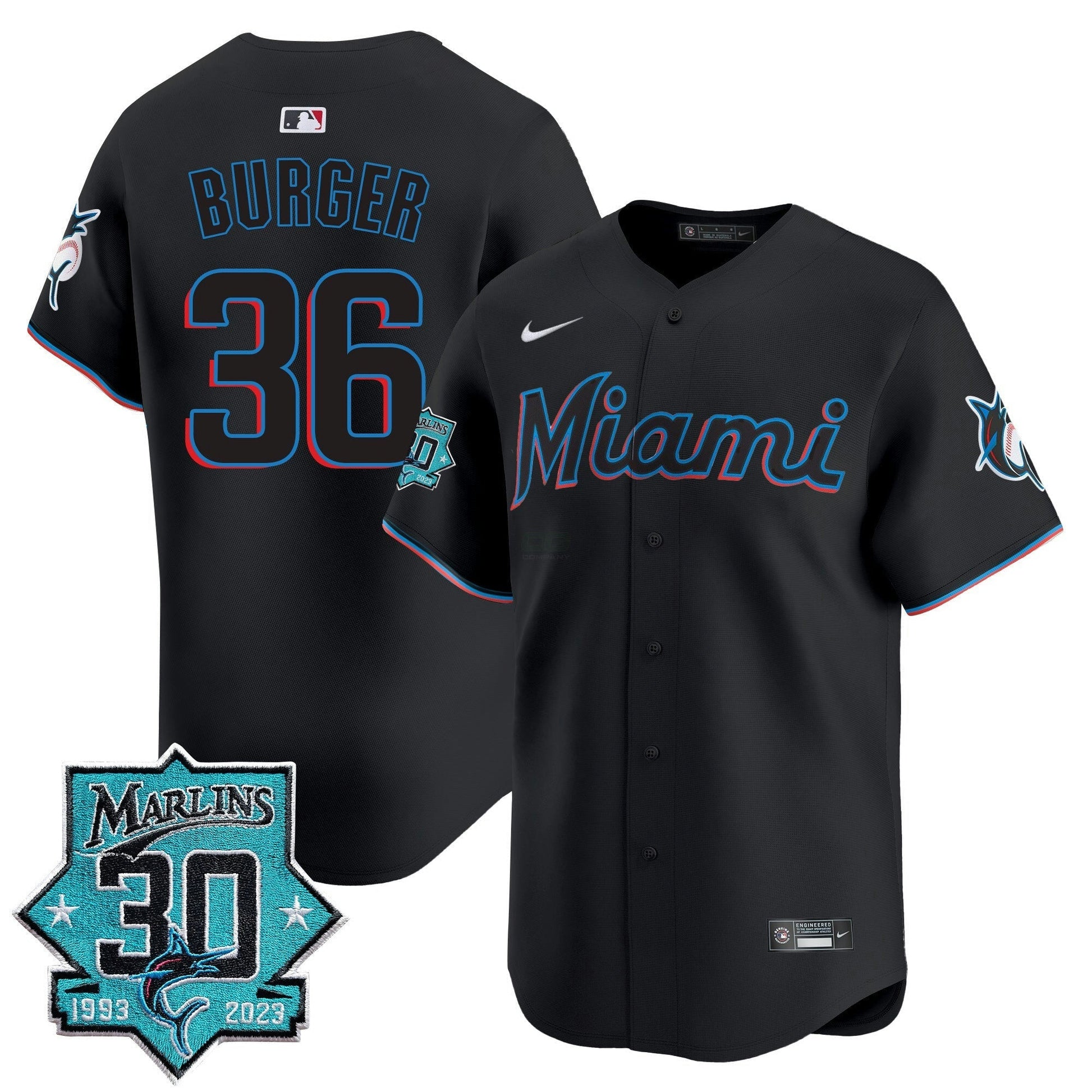 Camisa MLB Men’s Miami 30 Seasons Anniversary Patch Vapor Premier Limited Jersey