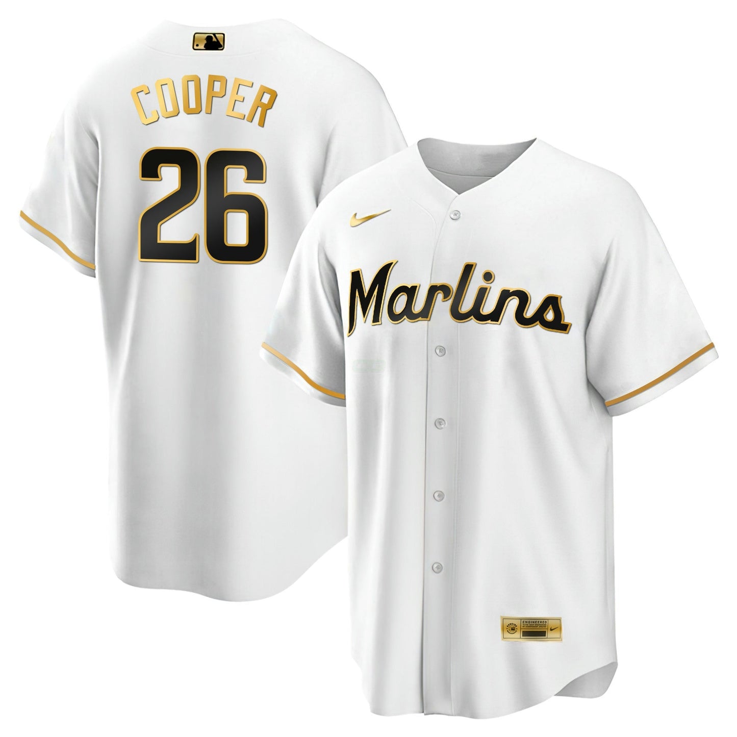 Camisa MLB Men’s Miami Black Limited & Dourada Jersey
