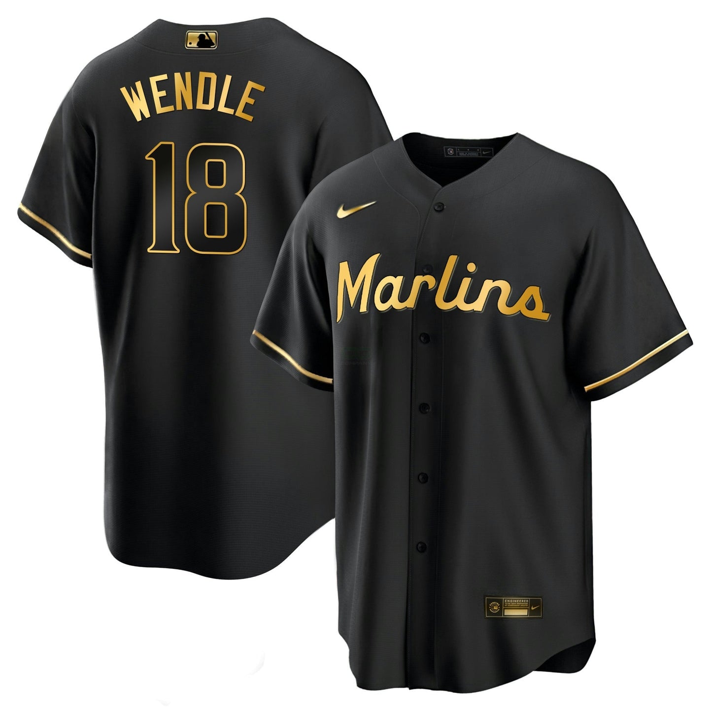 Camisa MLB Men’s Miami Black Limited & Dourada Jersey