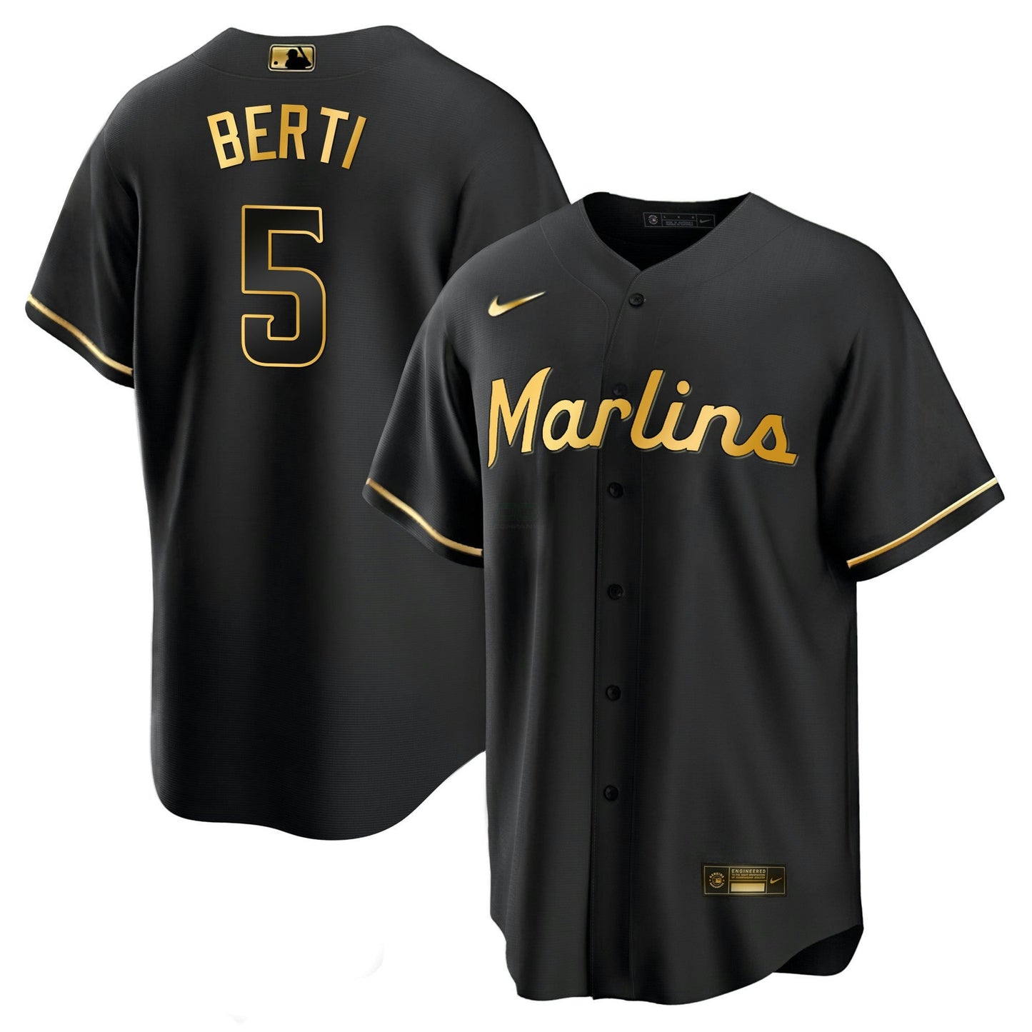 Camisa MLB Men’s Miami Black Limited & Dourada Jersey