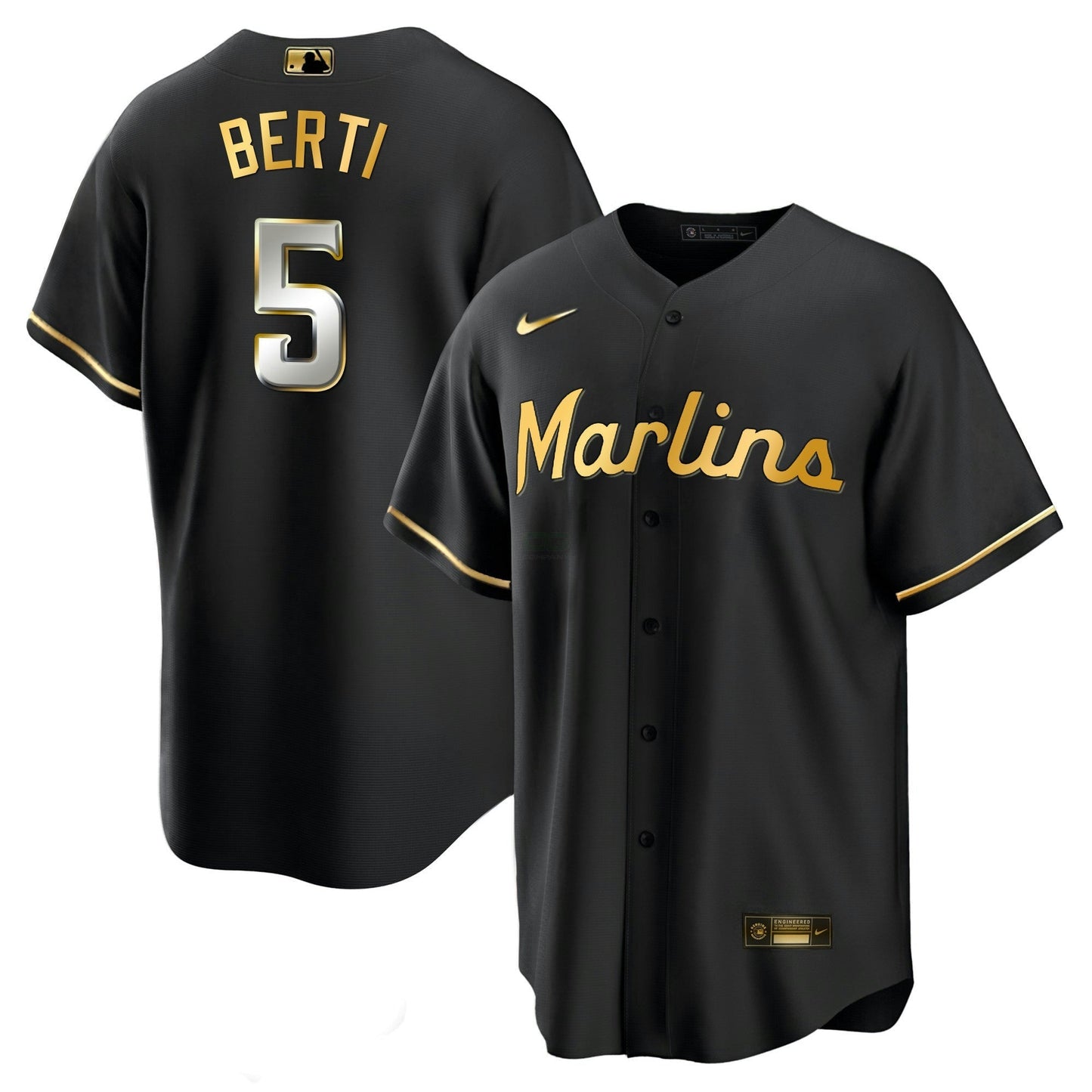 Camisa MLB Men’s Miami Black Limited & Dourada Jersey