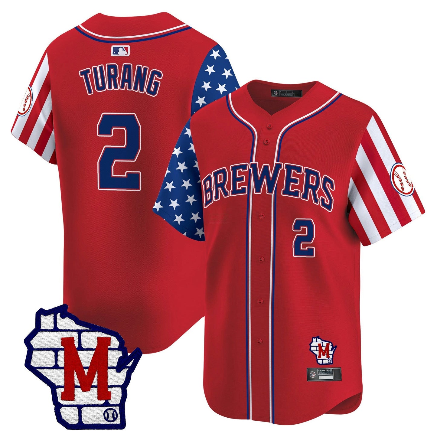 Camisa MLB Men’s Milwaukee 2025 Independence Day Vapor Premier Limited Jersey