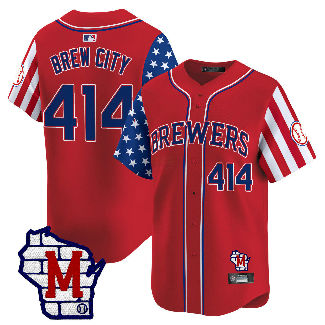 Camisa MLB Men’s Milwaukee 2025 Independence Day Vapor Premier Limited Jersey