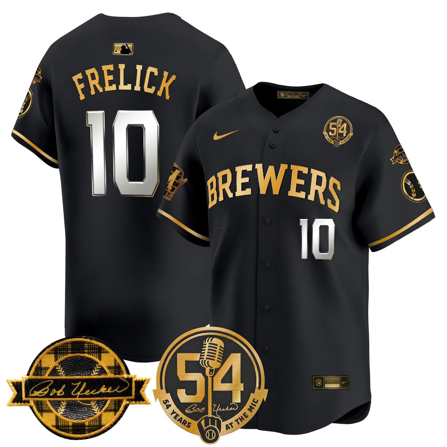 Camisa MLB Men’s Milwaukee ‘Bob Uecker – 54 Seasons for ’ Vapor Premier Limited Jersey