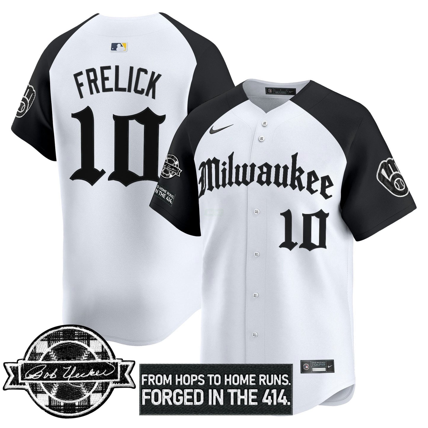 Camisa MLB Men’s Milwaukee Bob Uecker Patch Vapor Premier Limited Jersey – Gothic Edition