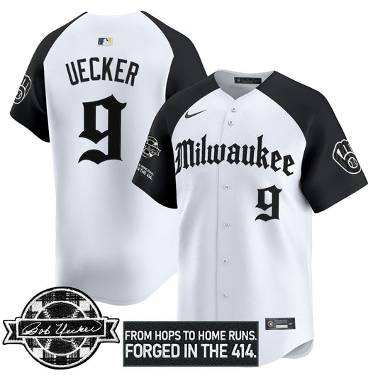 Camisa MLB Men’s Milwaukee Bob Uecker Patch Vapor Premier Limited Jersey – Gothic Edition