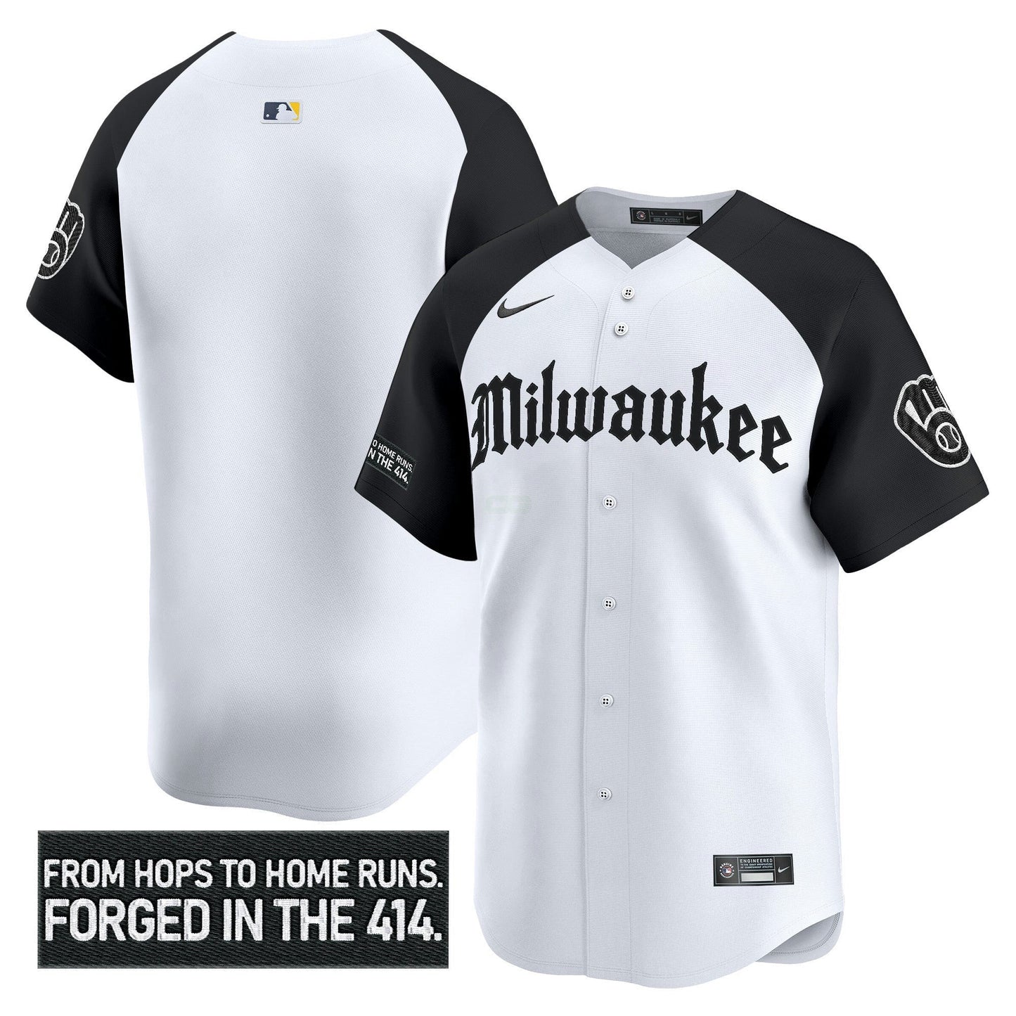 Camisa MLB Men’s Milwaukee ‘Gothic 414 Shadows Edition’ Vapor Premier Limited Jersey