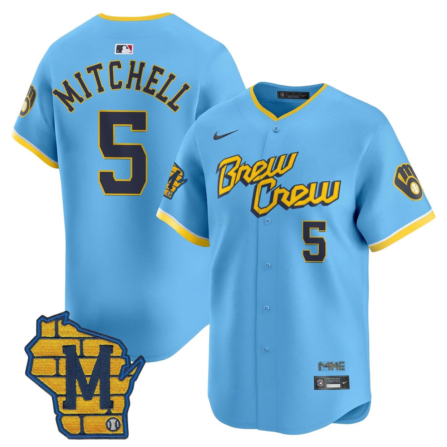 Camisa MLB Men’s Milwaukee Home Patch Vapor Premier Limited Jersey