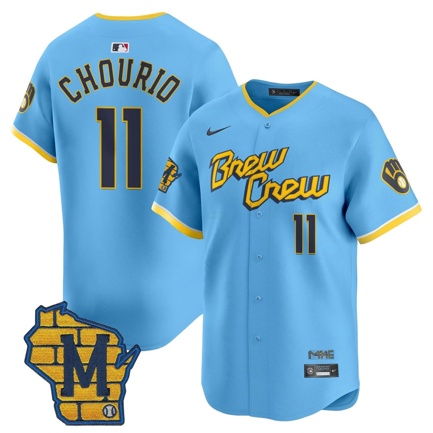 Camisa MLB Men’s Milwaukee Home Patch Vapor Premier Limited Jersey