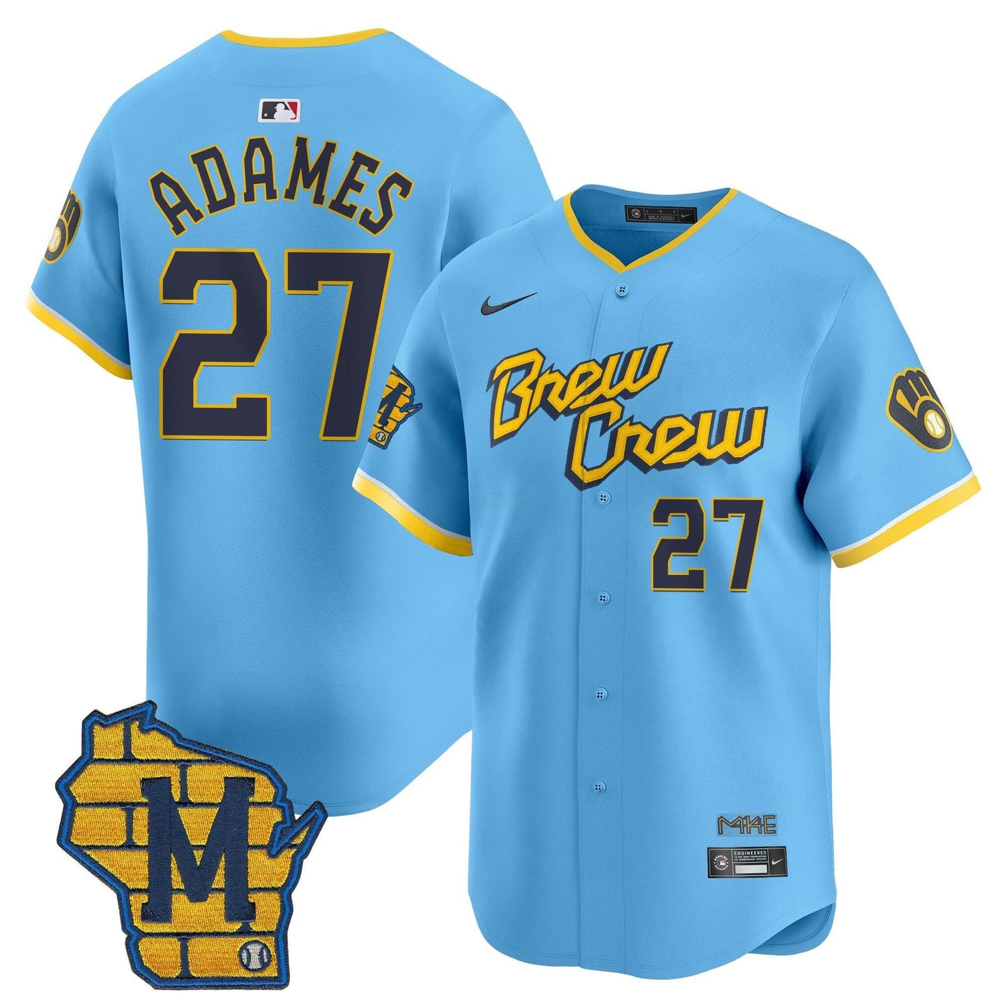 Camisa MLB Men’s Milwaukee Home Patch Vapor Premier Limited Jersey
