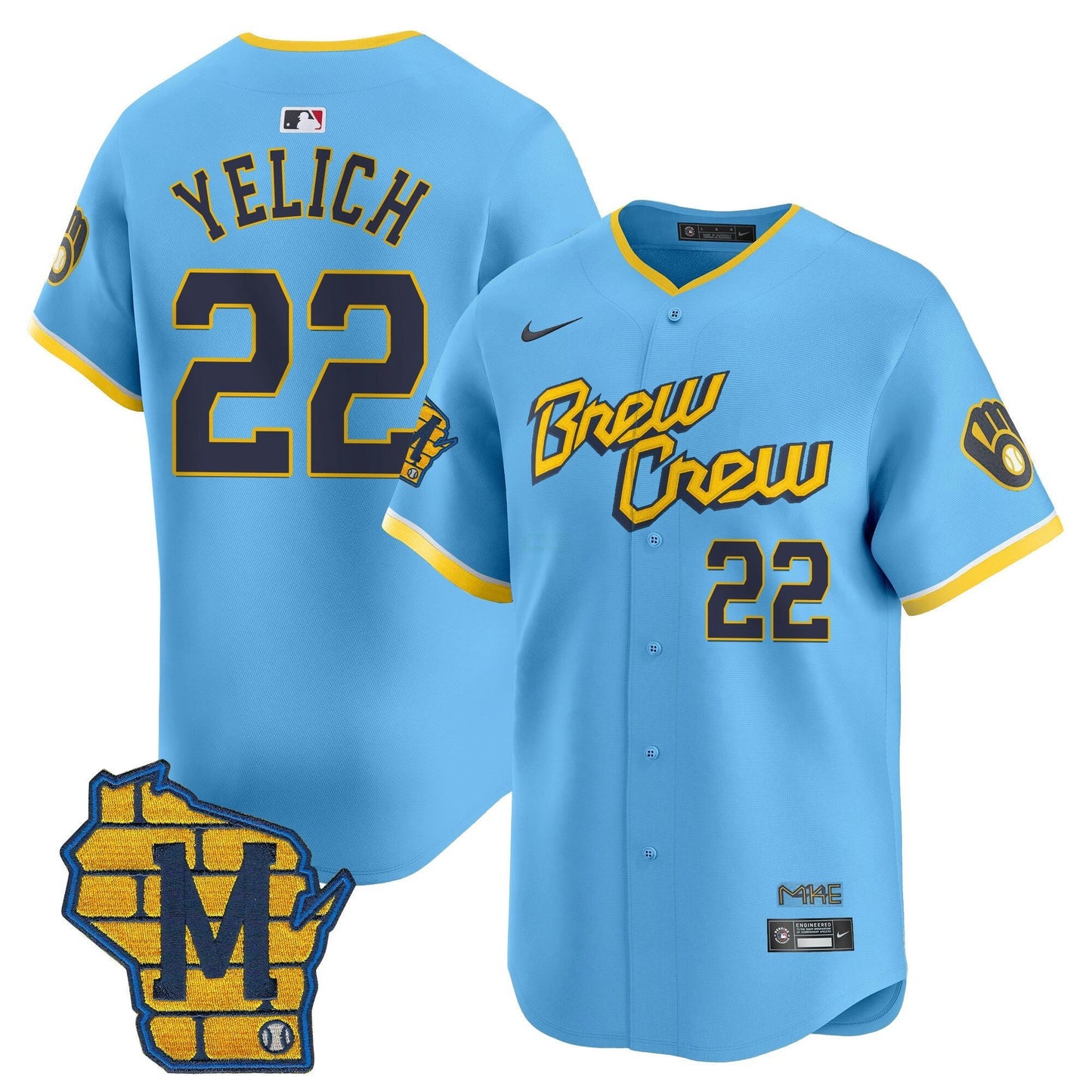 Camisa MLB Men’s Milwaukee Home Patch Vapor Premier Limited Jersey