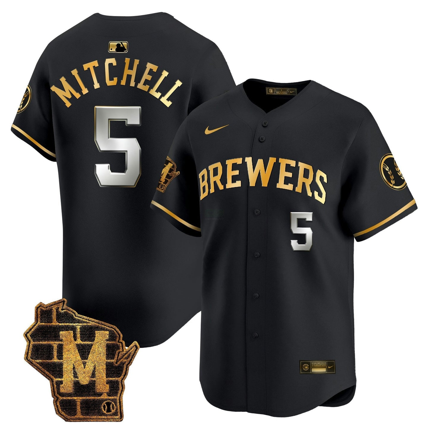 Camisa MLB Men’s Milwaukee Home Patch Vapor Premier Limited Jersey