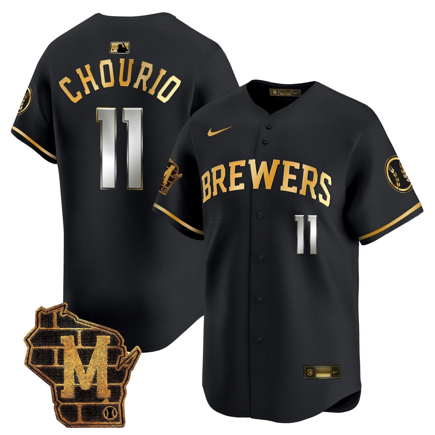 Camisa MLB Men’s Milwaukee Home Patch Vapor Premier Limited Jersey