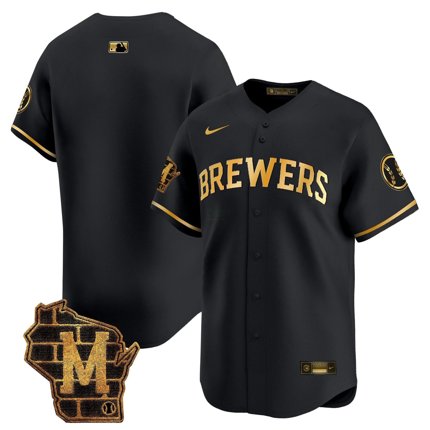 Camisa MLB Men’s Milwaukee Home Patch Vapor Premier Limited Jersey