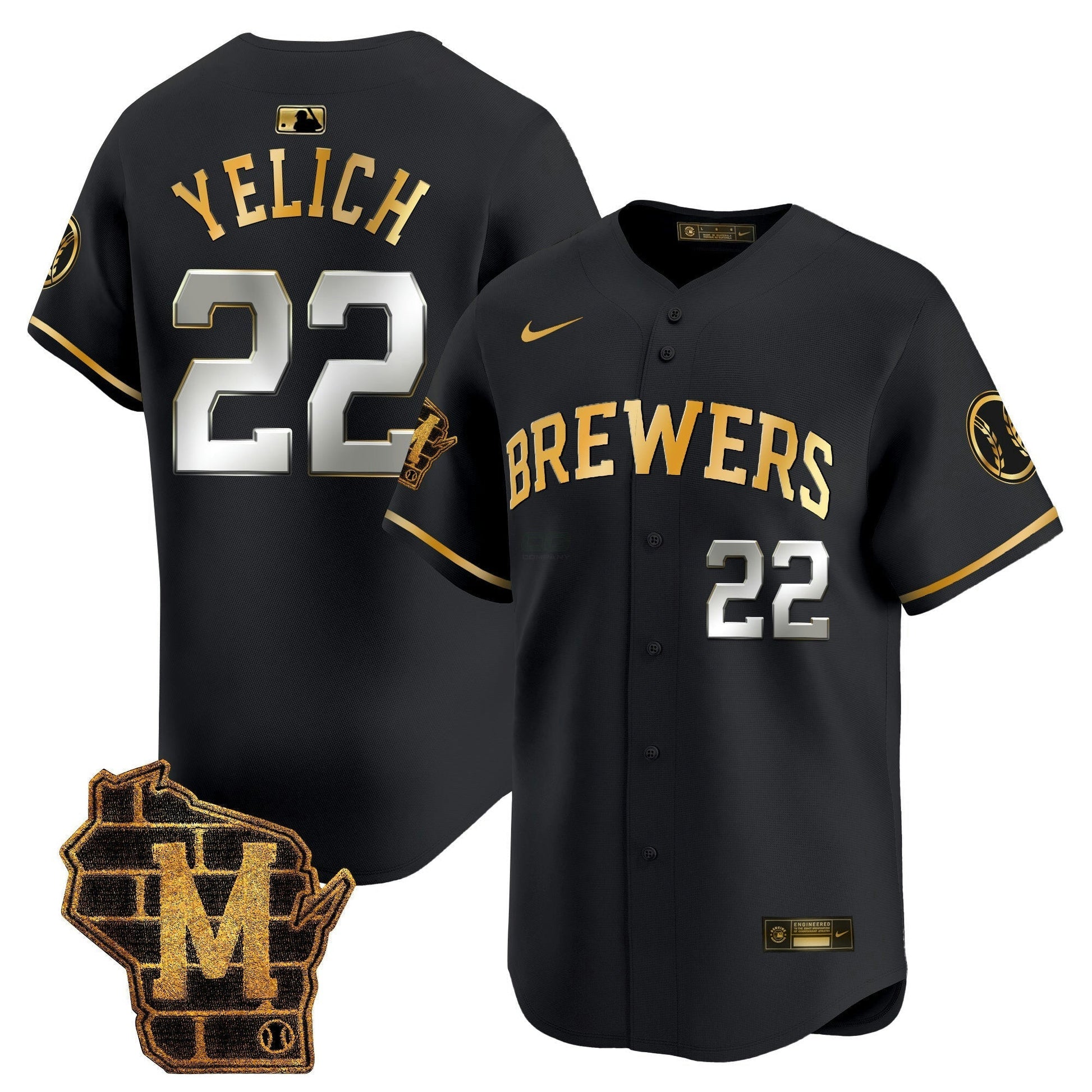 Camisa MLB Men’s Milwaukee Home Patch Vapor Premier Limited Jersey