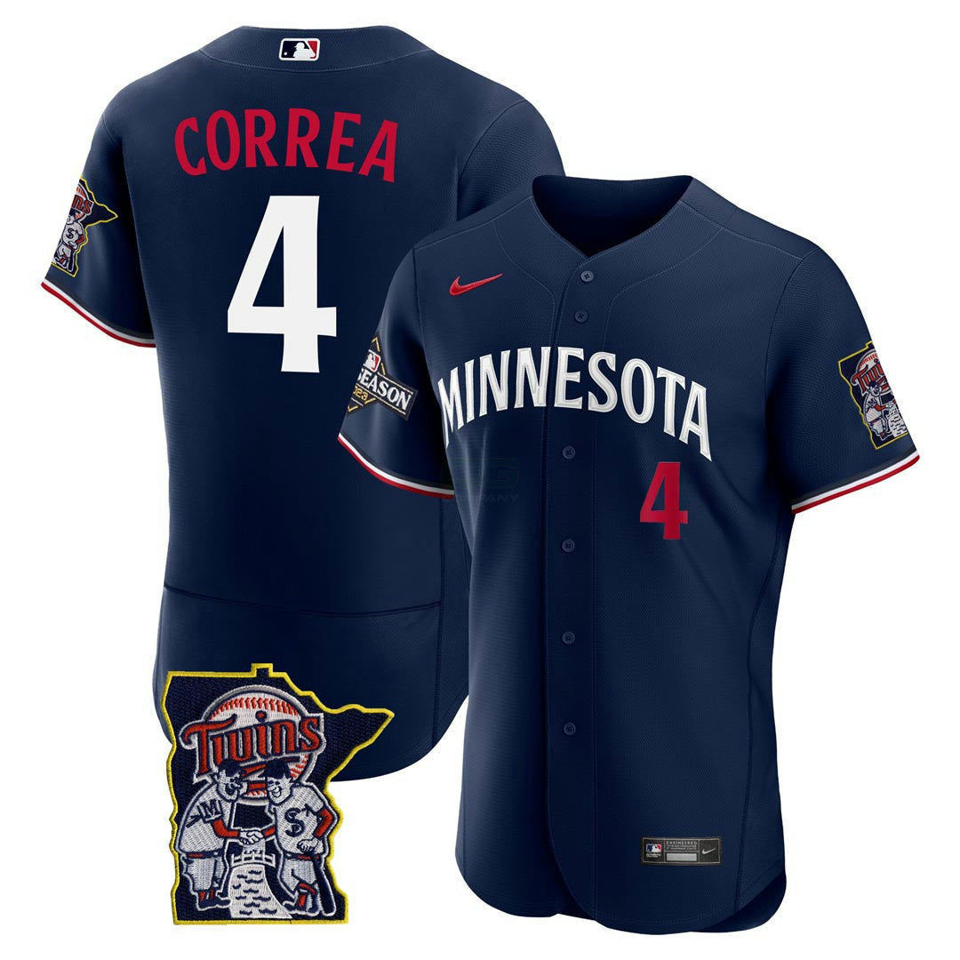 Camisa MLB Men’s Minnesota Flex Base Postseason Patch Jersey