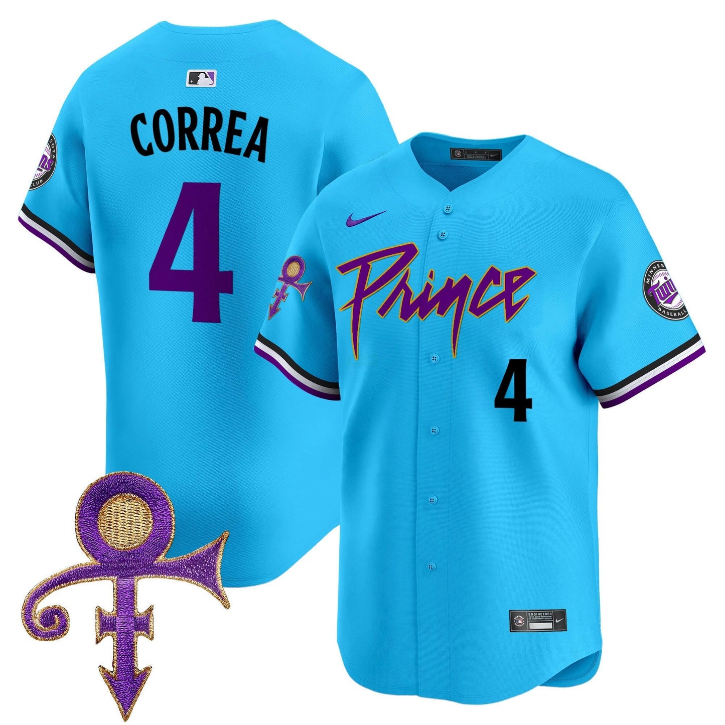 Camisa MLB Men’s Minnesota Prince Patch Vapor Premier Limited Jersey