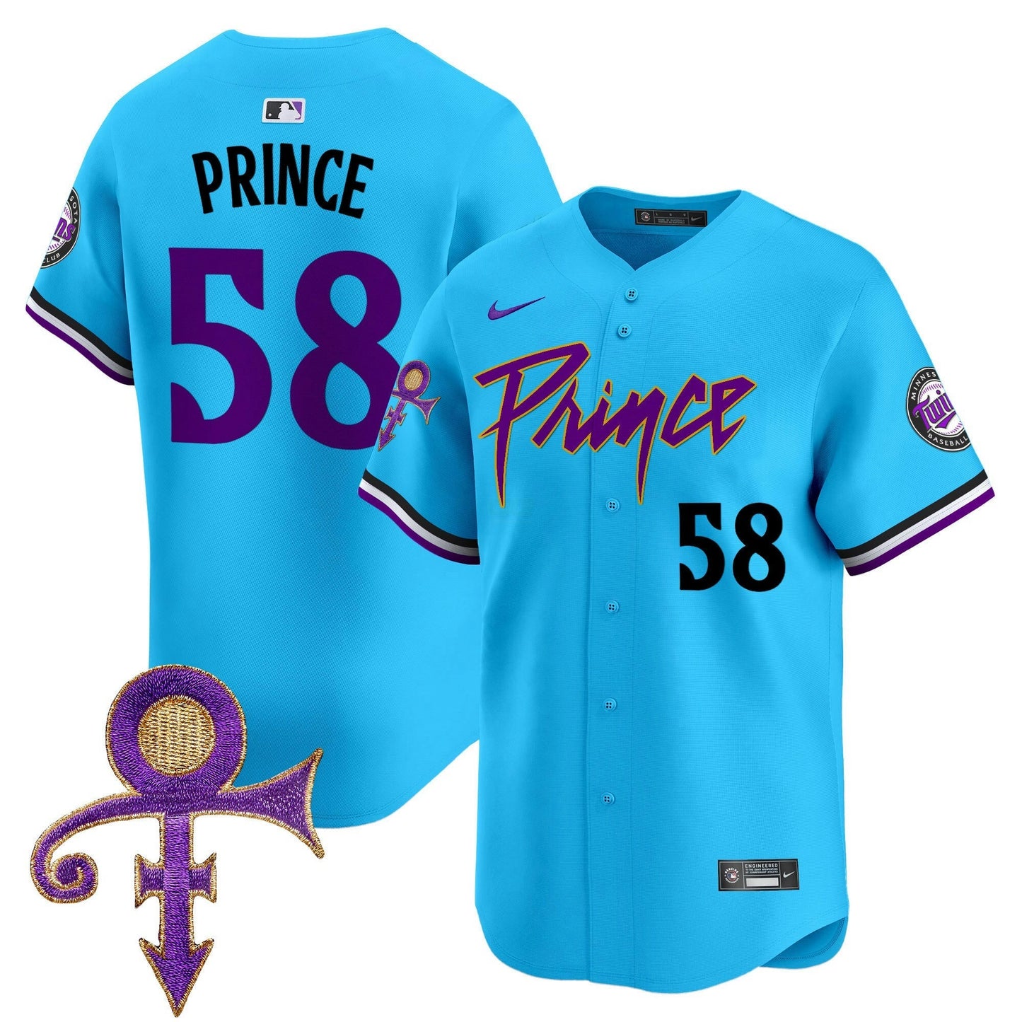 Camisa MLB Men’s Minnesota Prince Patch Vapor Premier Limited Jersey