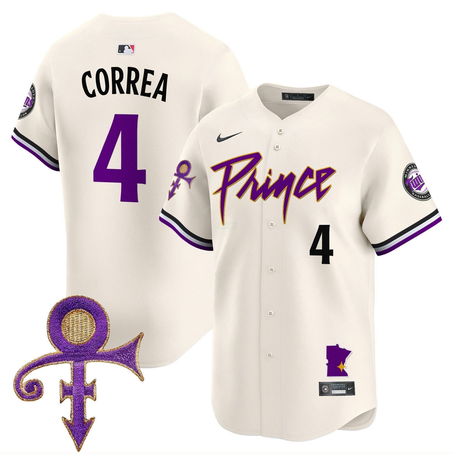 Camisa MLB Men’s Minnesota Prince Patch Vapor Premier Limited Jersey V2