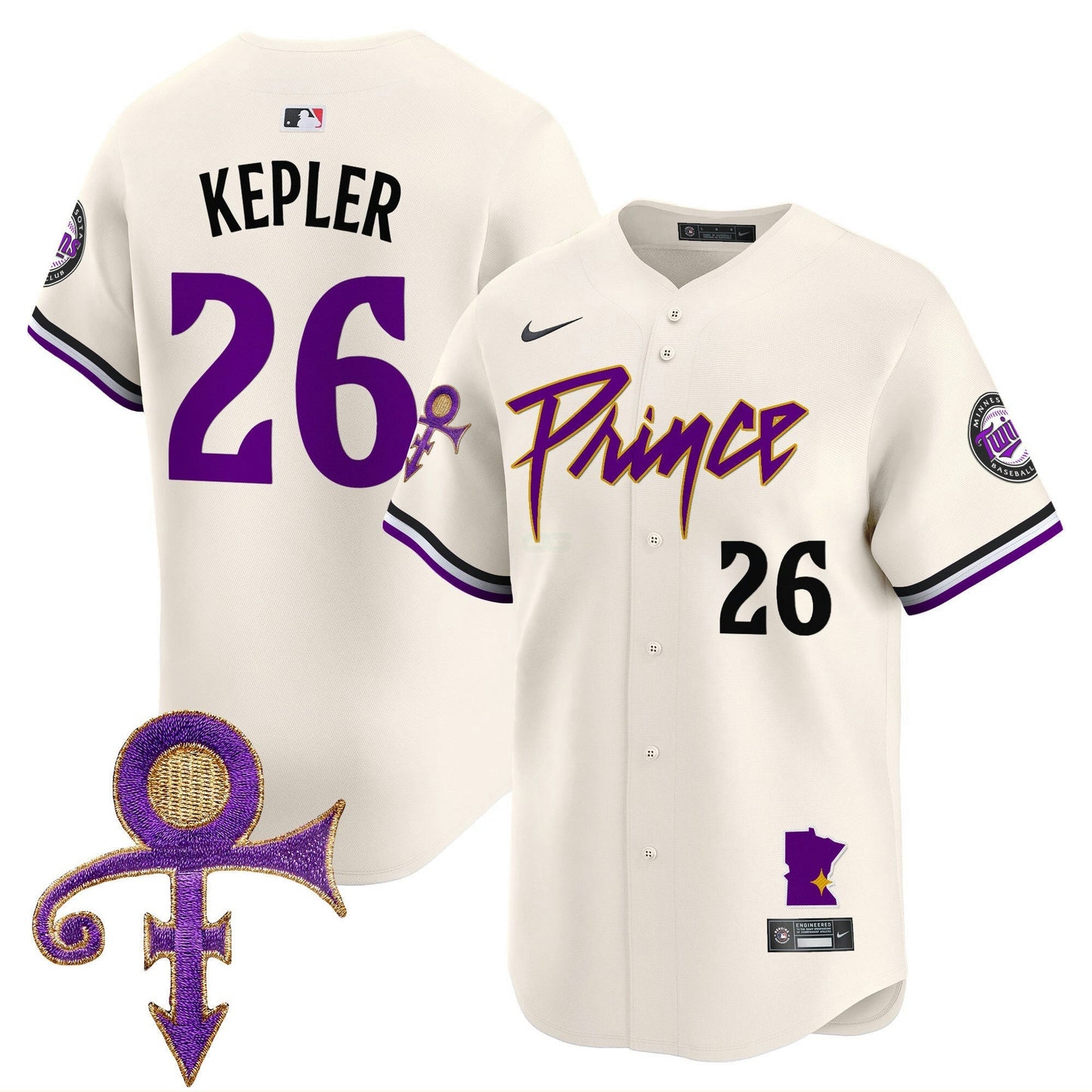 Camisa MLB Men’s Minnesota Prince Patch Vapor Premier Limited Jersey V2