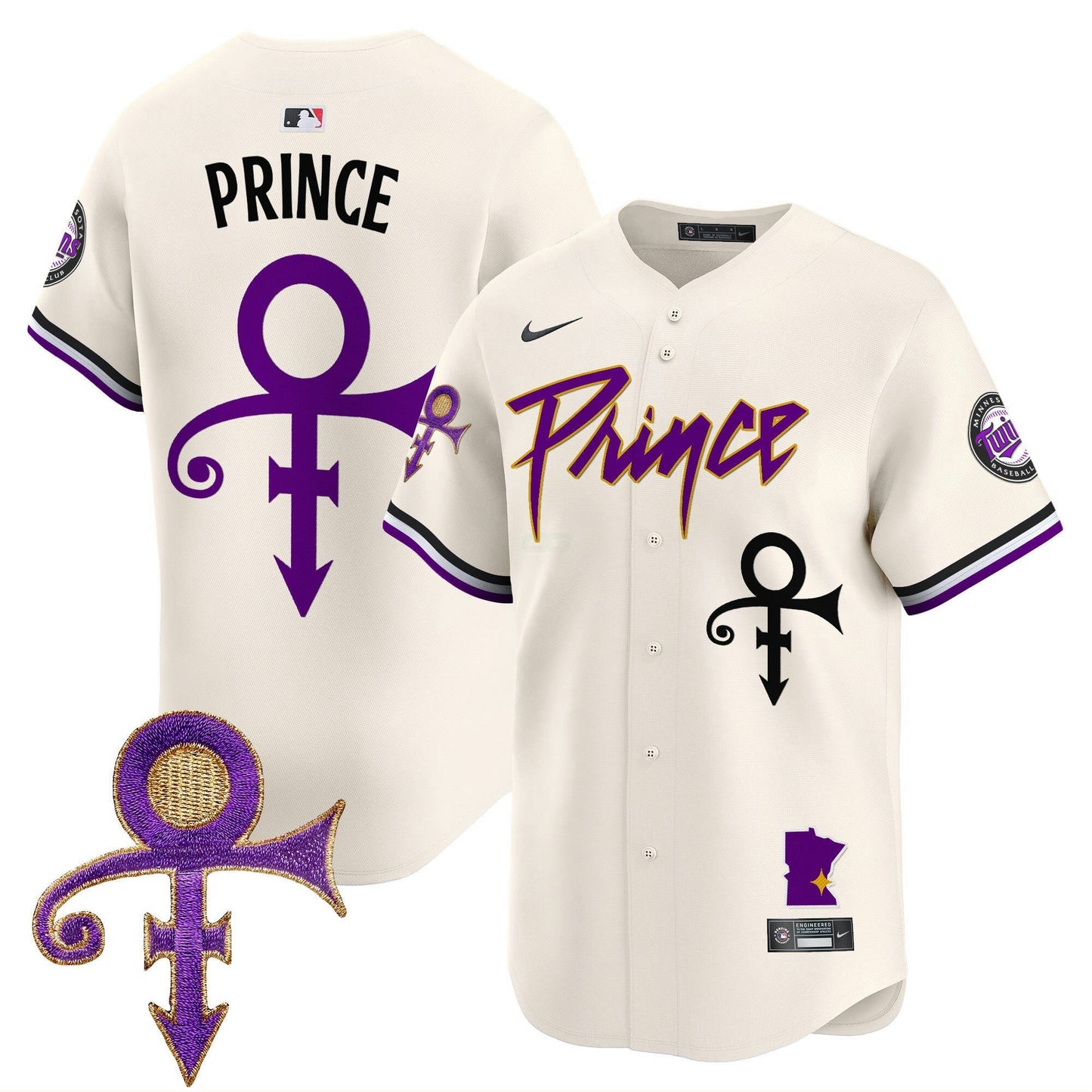 Camisa MLB Men’s Minnesota Prince Patch Vapor Premier Limited Jersey V2