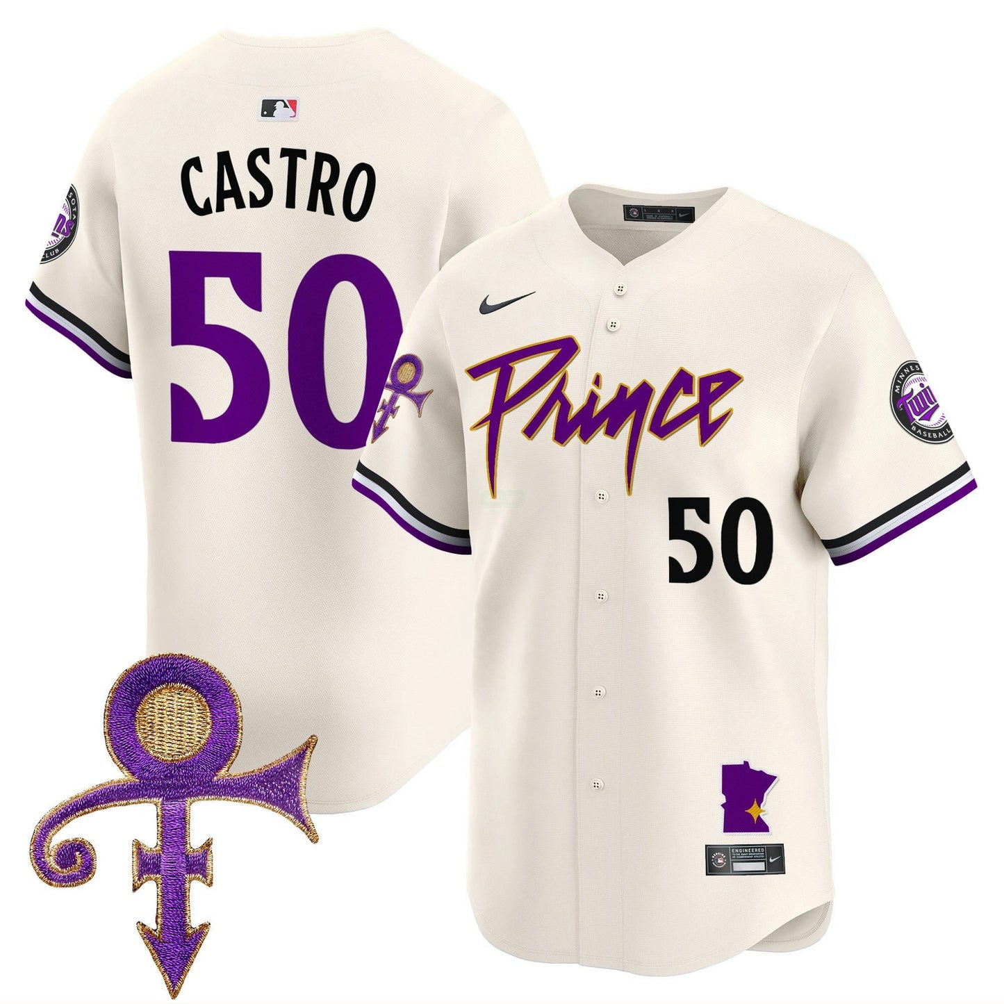 Camisa MLB Men’s Minnesota Prince Patch Vapor Premier Limited Jersey V2