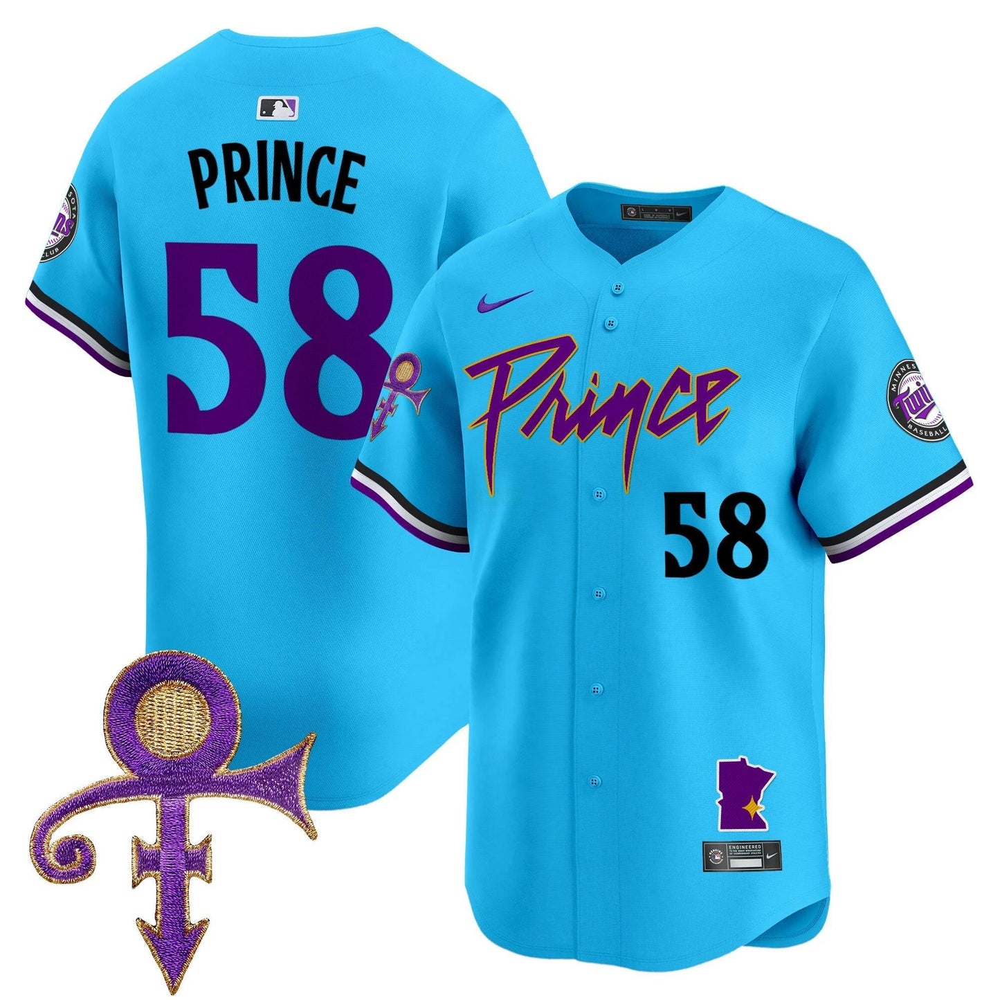 Camisa MLB Men’s Minnesota Prince Patch Vapor Premier Limited Jersey V2