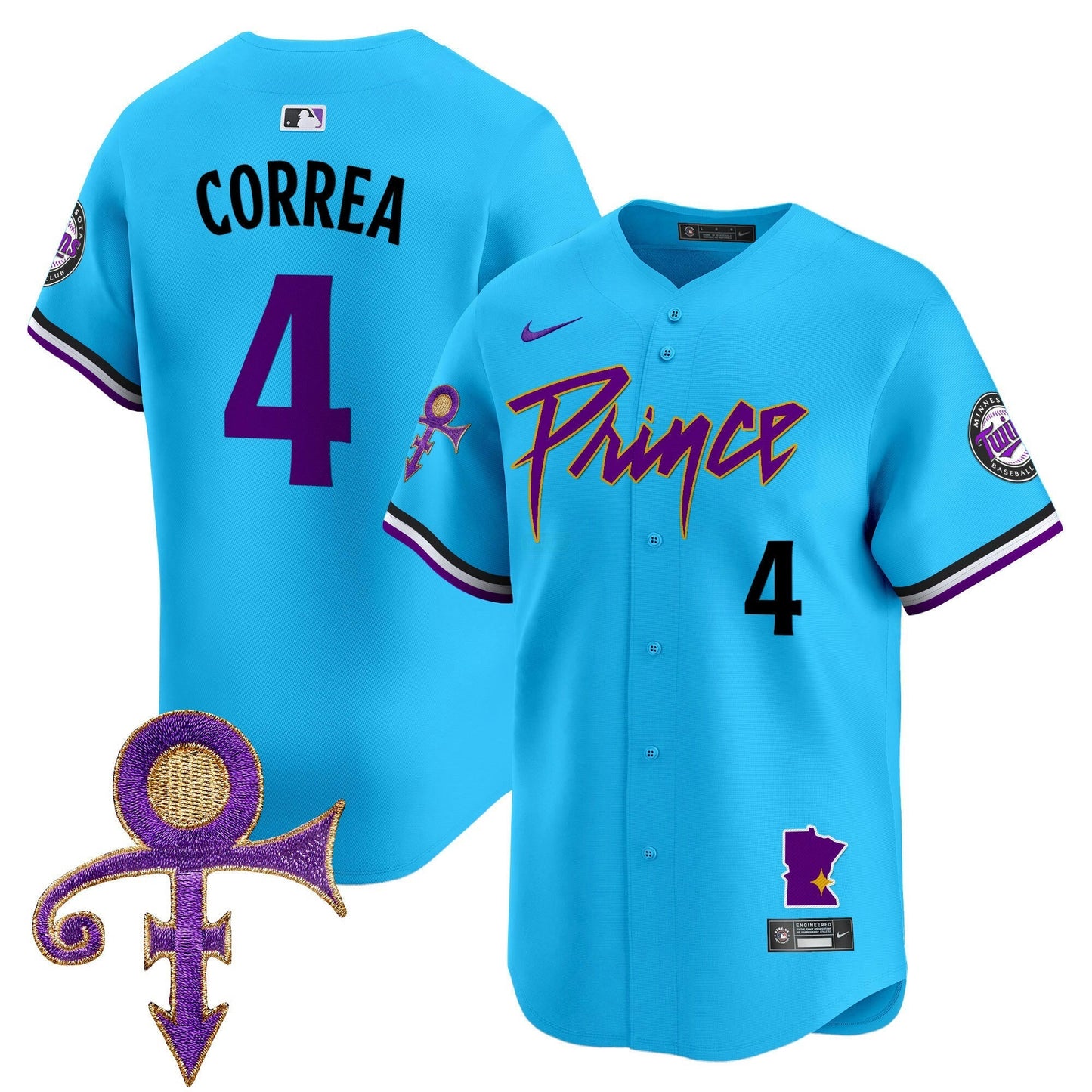 Camisa MLB Men’s Minnesota Prince Patch Vapor Premier Limited Jersey V2