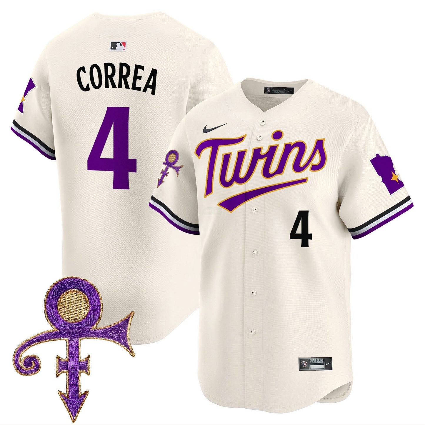 Camisa MLB Men’s Minnesota Prince Patch Vapor Premier Limited Jersey V3