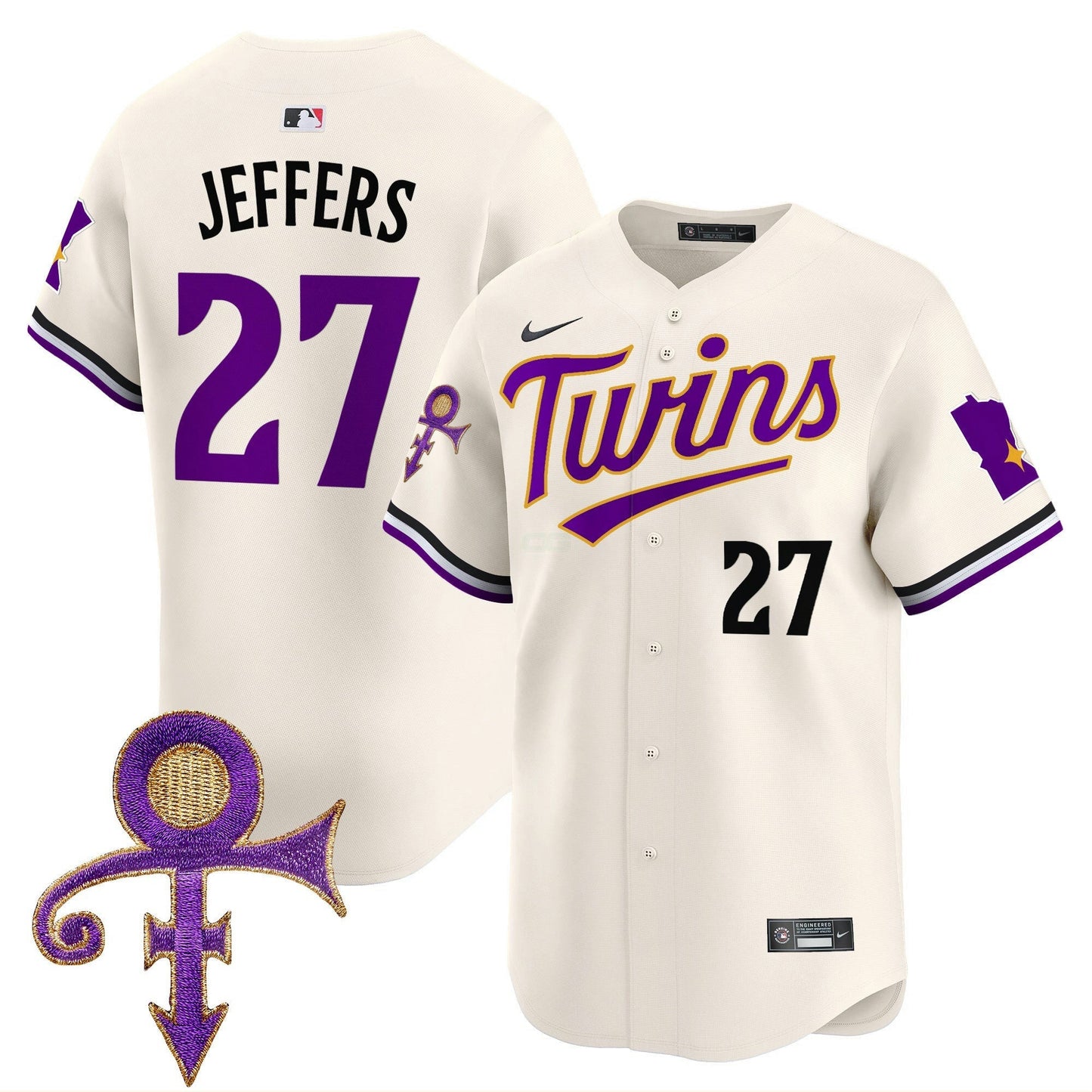 Camisa MLB Men’s Minnesota Prince Patch Vapor Premier Limited Jersey V3