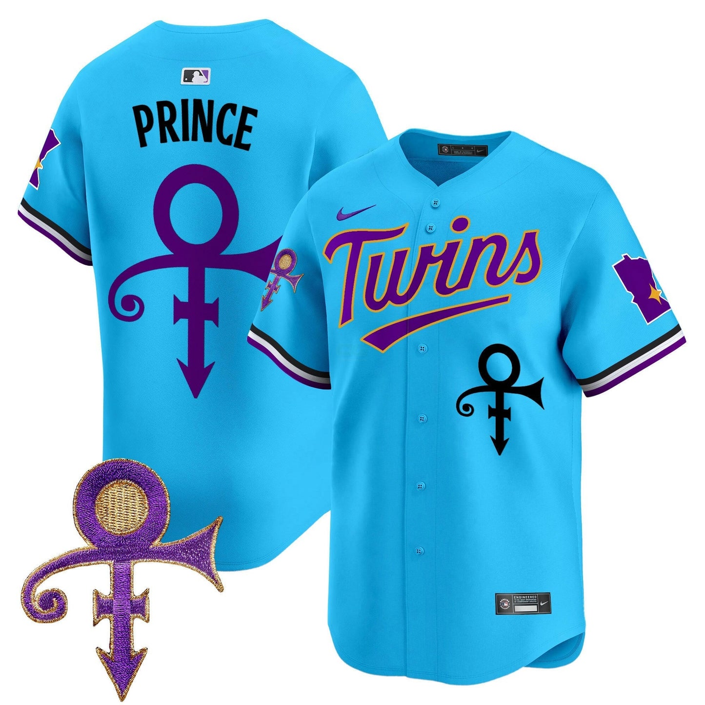 Camisa MLB Men’s Minnesota Prince Patch Vapor Premier Limited Jersey V3