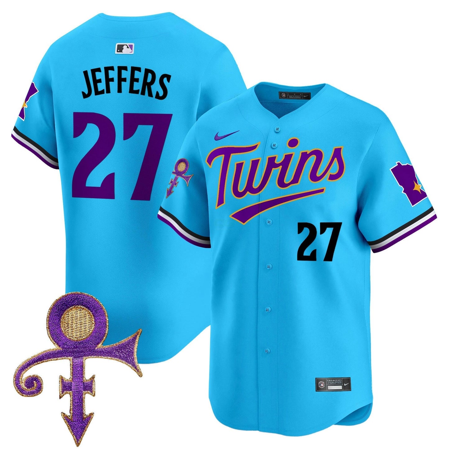 Camisa MLB Men’s Minnesota Prince Patch Vapor Premier Limited Jersey V3