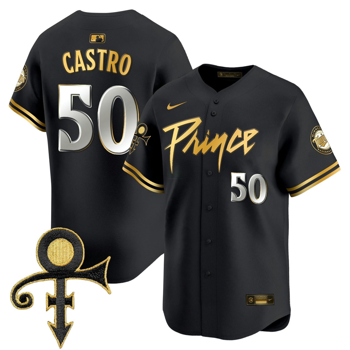 Camisa MLB Men’s Minnesota Prince Patch Vapor Premier Limited Jersey V4