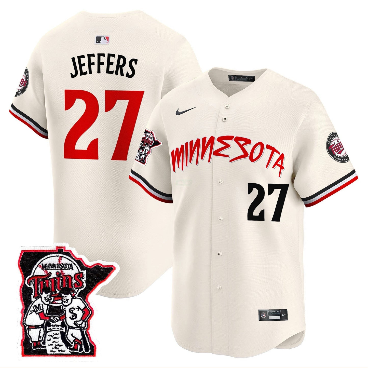 Camisa MLB Men’s Minnesota Shaking Hands Patch Vapor Premier Limited Jersey