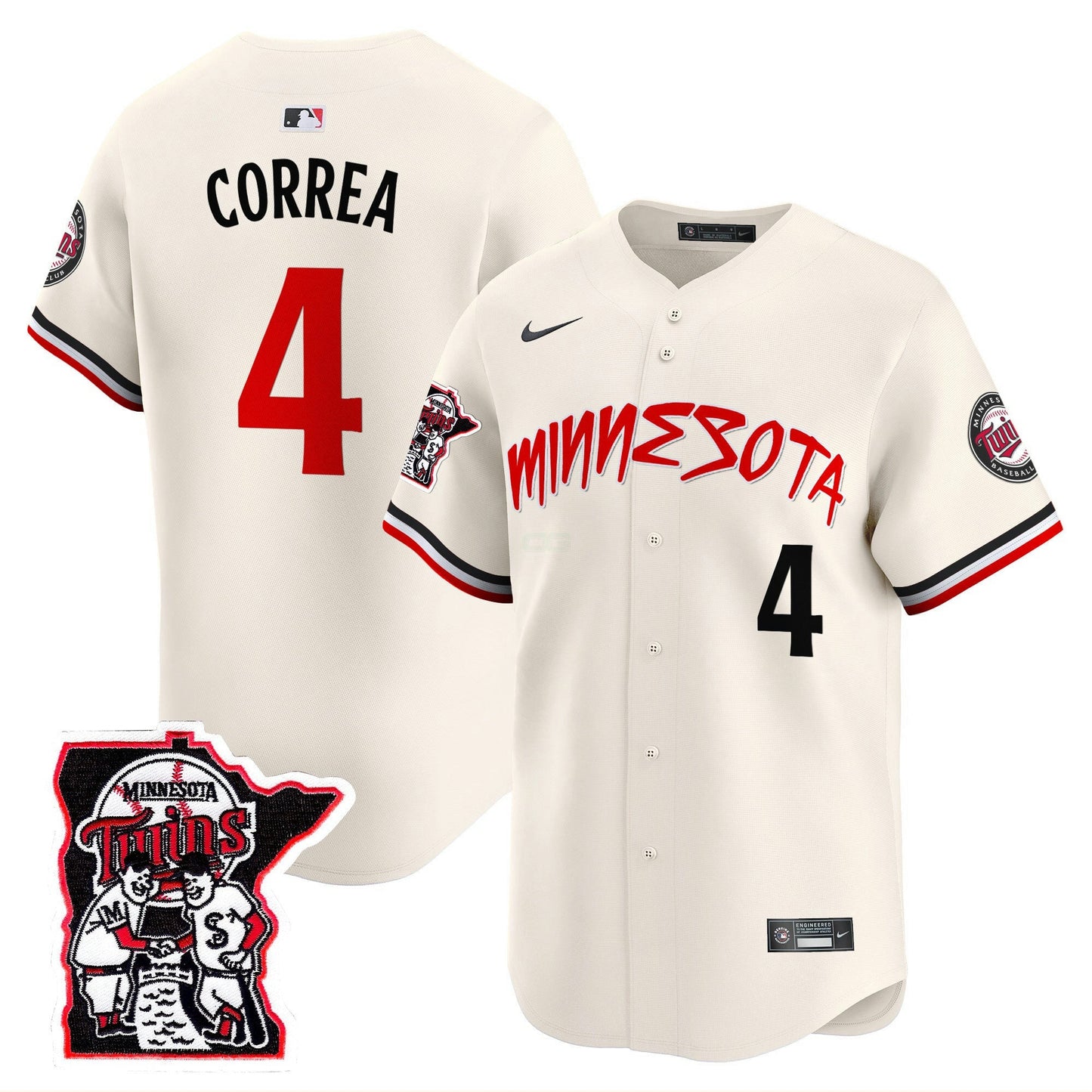 Camisa MLB Men’s Minnesota Shaking Hands Patch Vapor Premier Limited Jersey