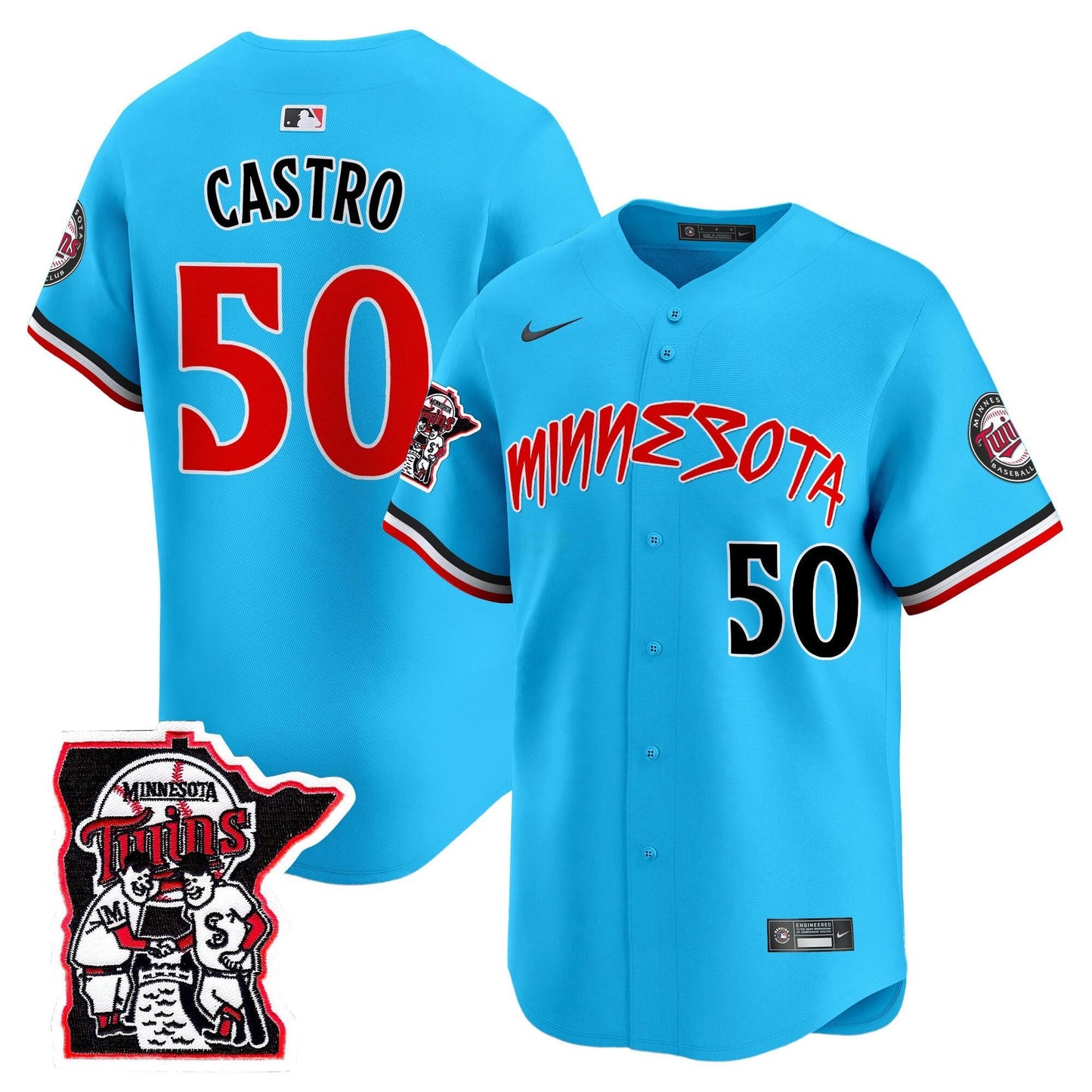Camisa MLB Men’s Minnesota Shaking Hands Patch Vapor Premier Limited Jersey